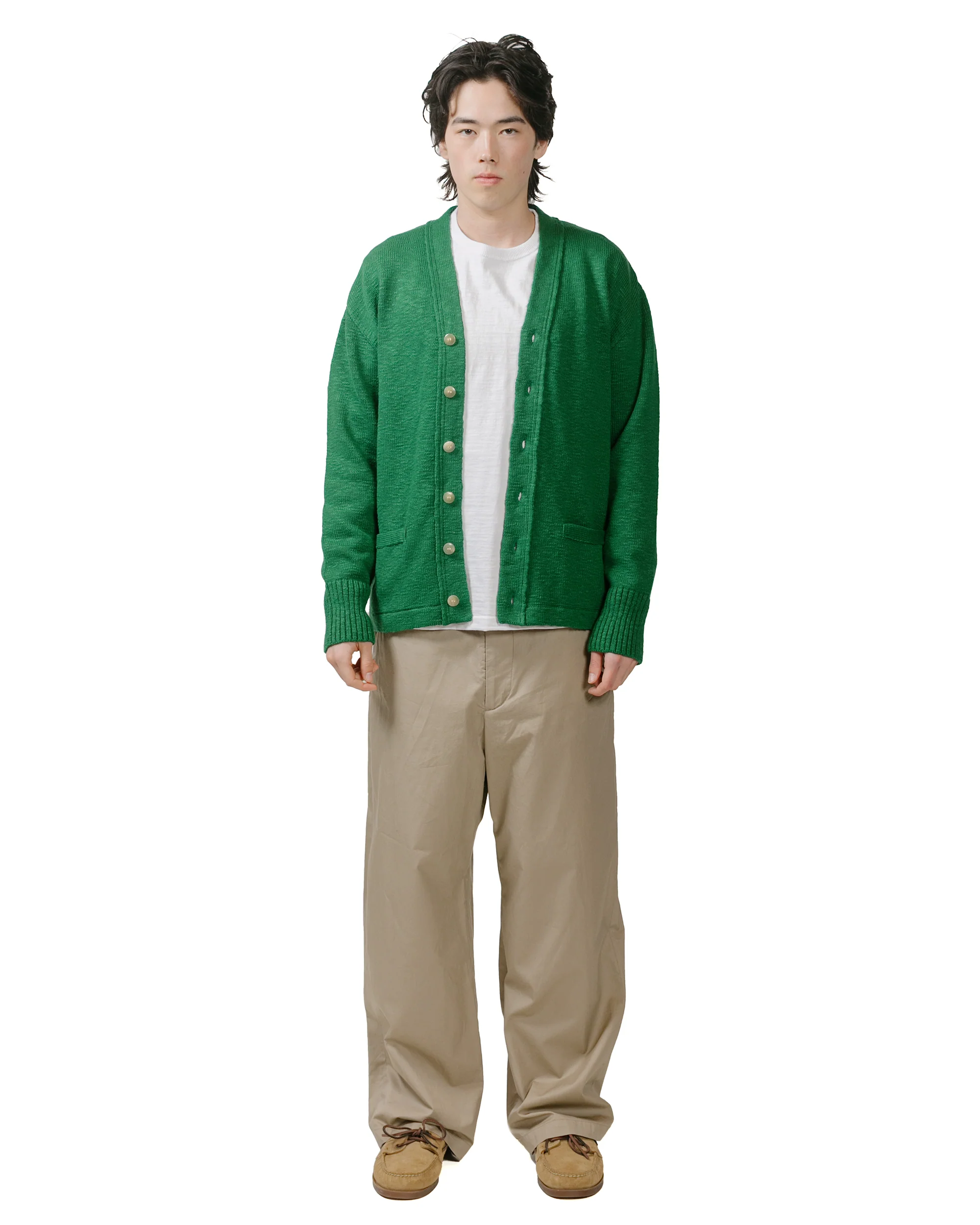 The Real McCoy's MC24016 Cotton Summer Cardigan Green - Image 4