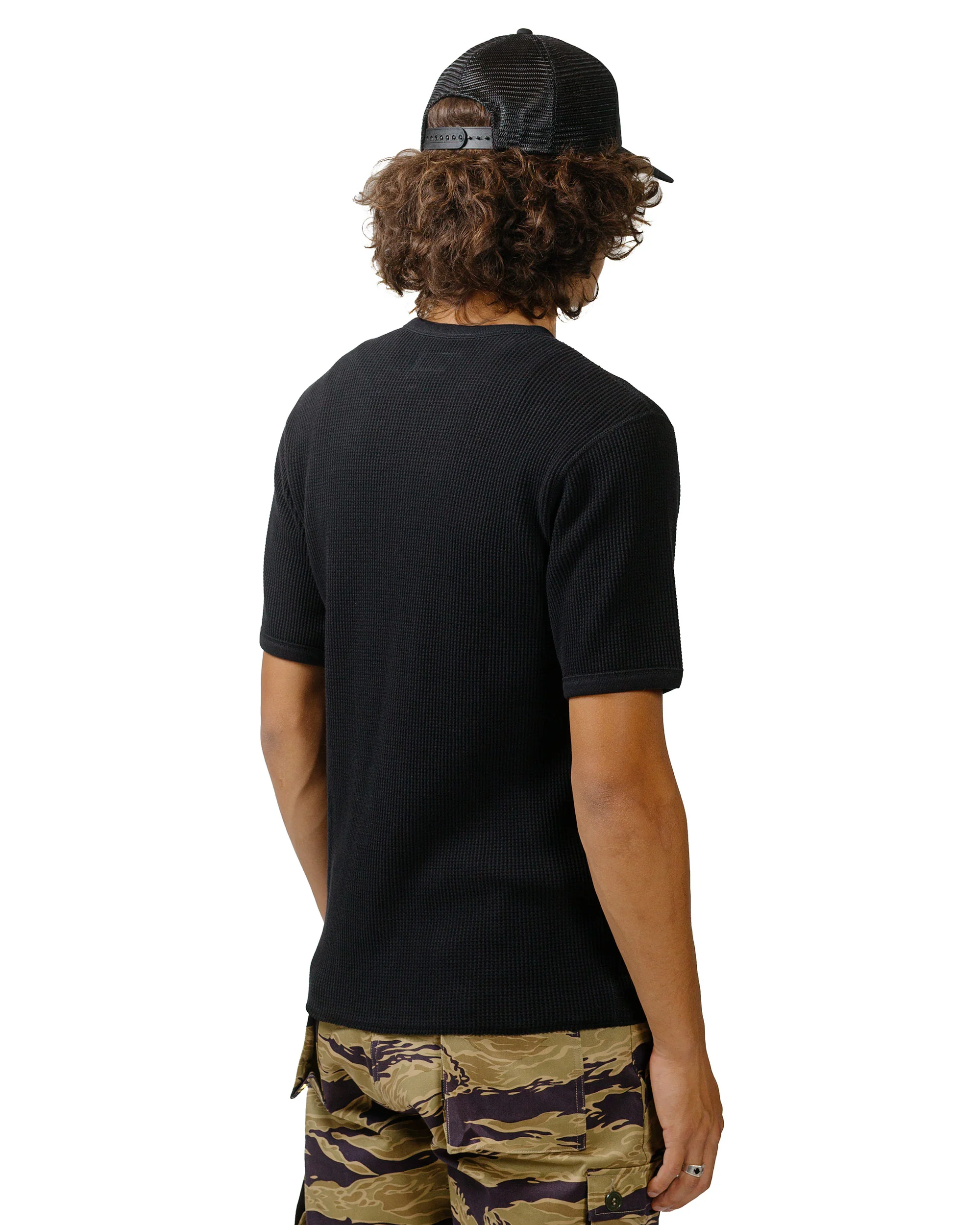 The Real McCoy's MC24018 Waffle Thermal Shirt S/S Black - Image 3