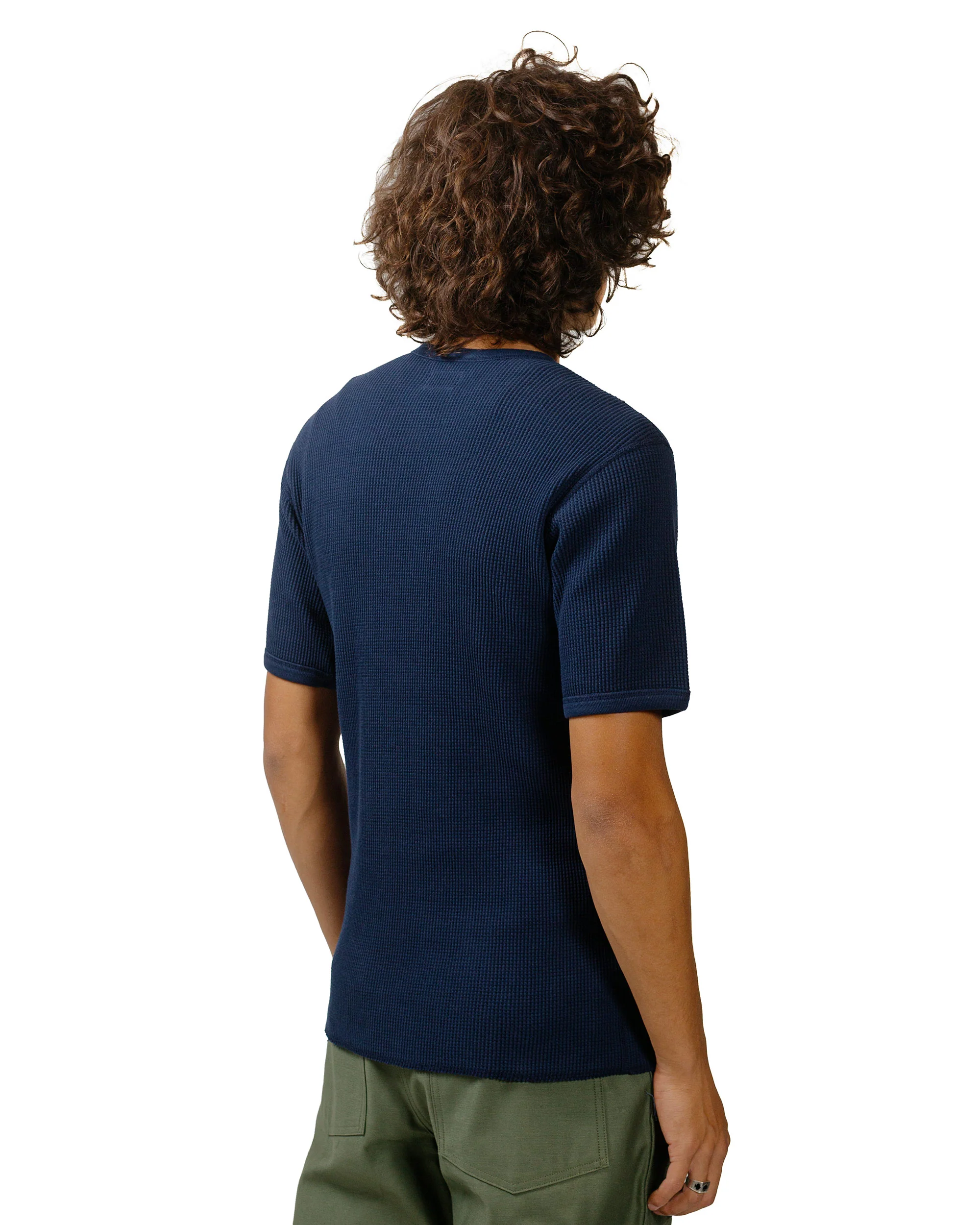 The Real McCoy's MC24018 Waffle Thermal Shirt S/S Navy - Image 3