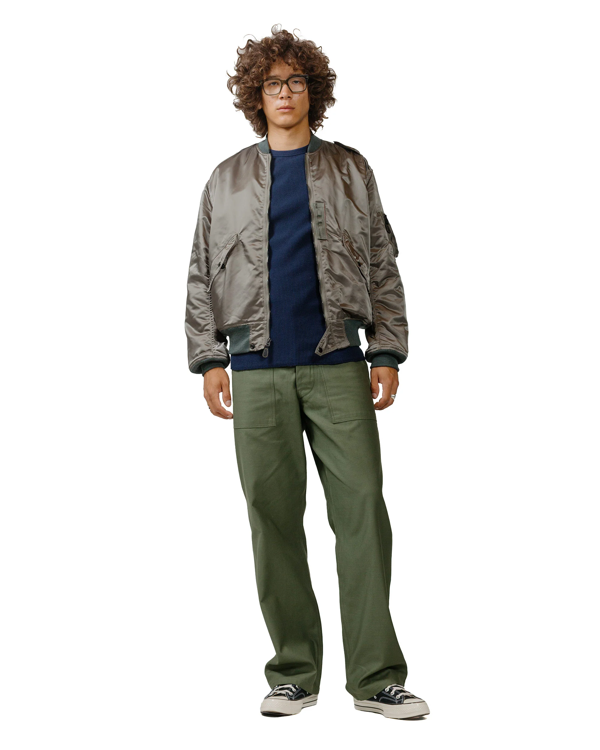 The Real McCoy's MC24018 Waffle Thermal Shirt S/S Navy - Image 4