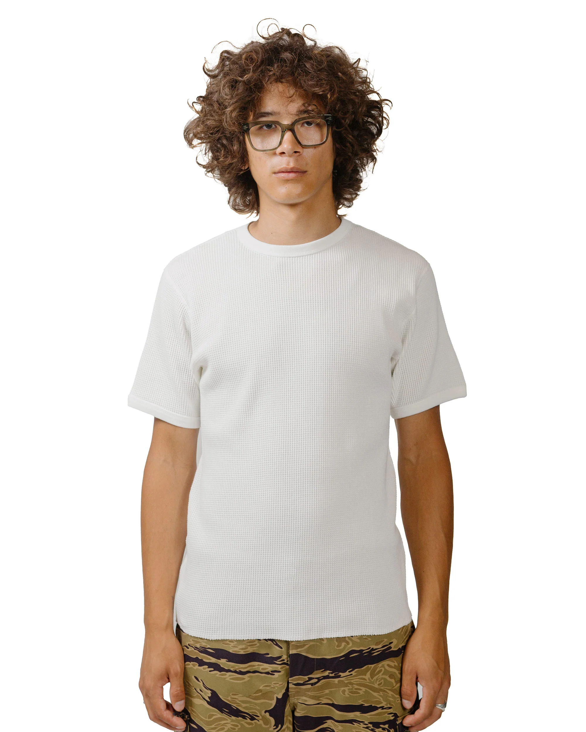 The Real McCoy's MC24018 Waffle Thermal Shirt S/S White - Image 2