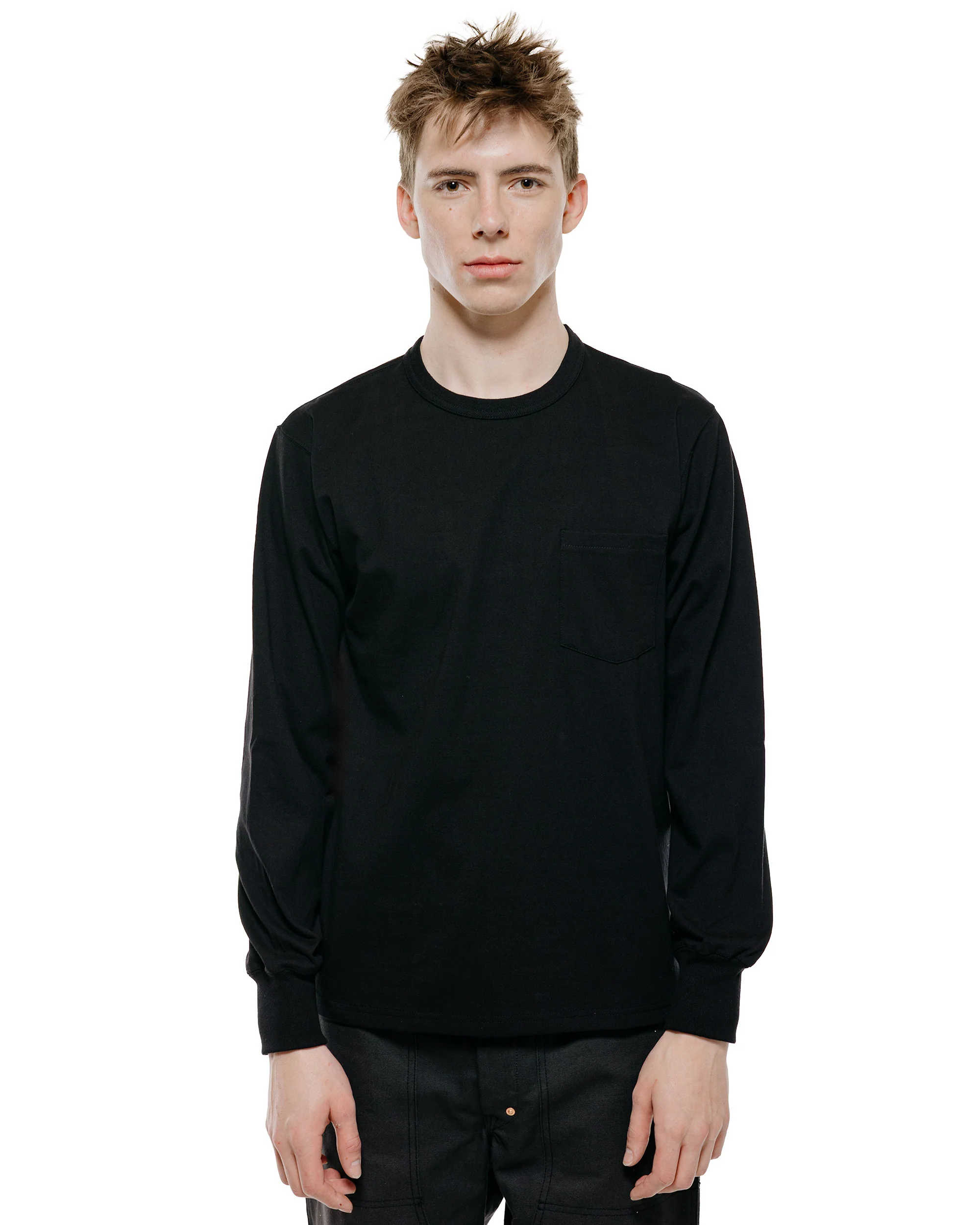 The Real McCoy's MC24019 Pocket Tee L/S Black - Image 2