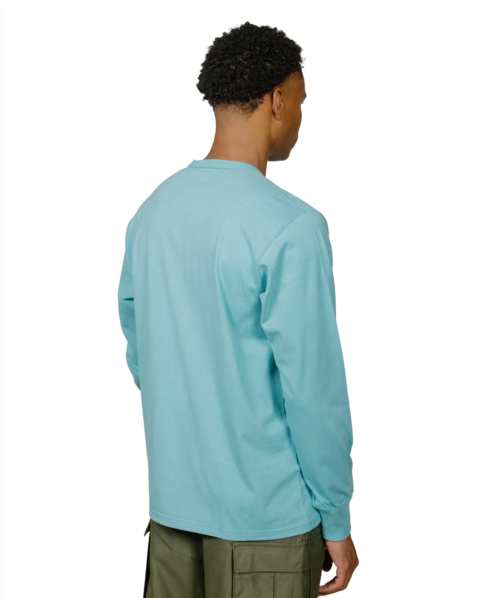 The Real McCoy's MC24019 Pocket Tee L/S Teal - Image 3