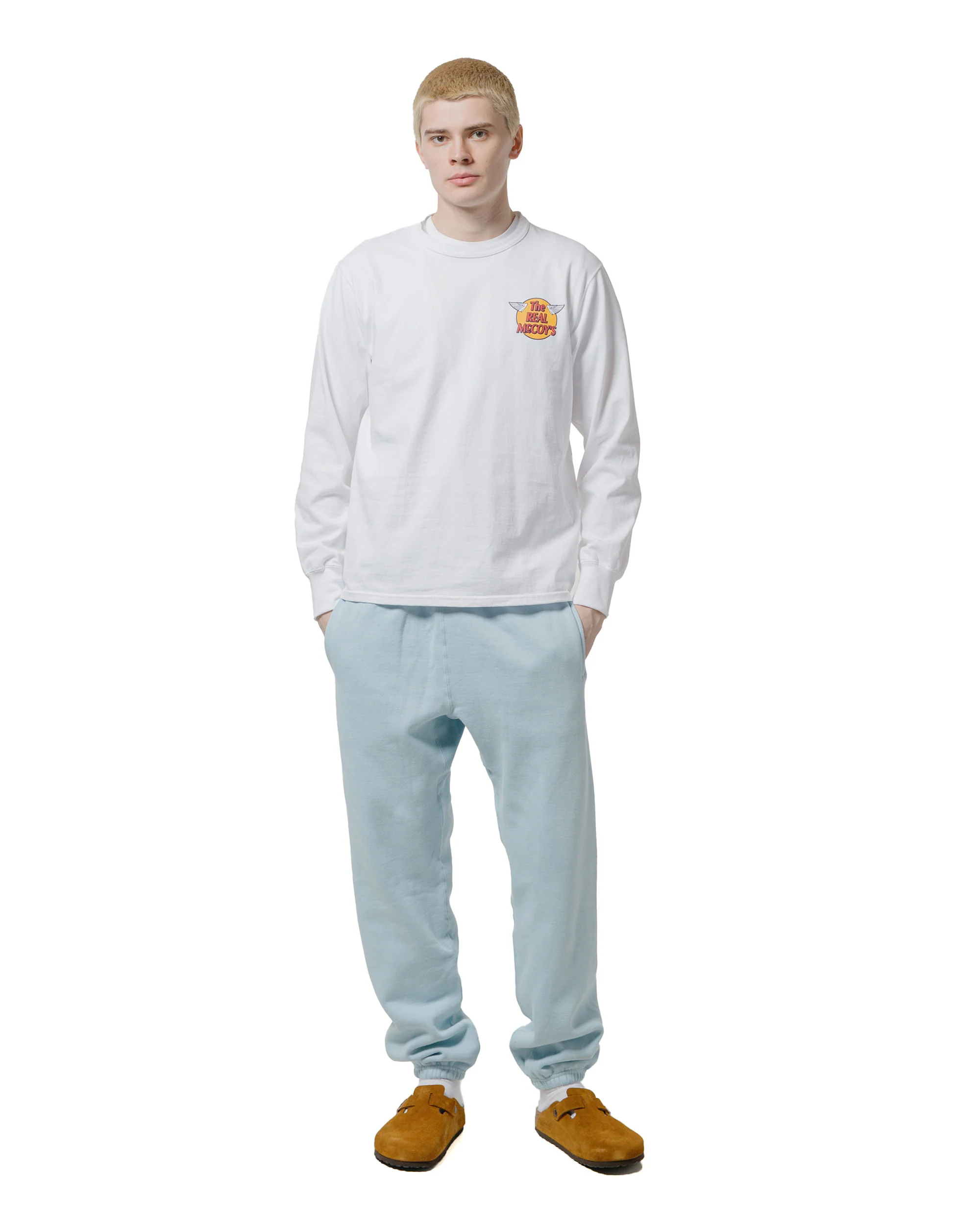 The Real McCoy's MC24116 10 Oz. Loopwheel Sweat Pants Saxe - Image 4