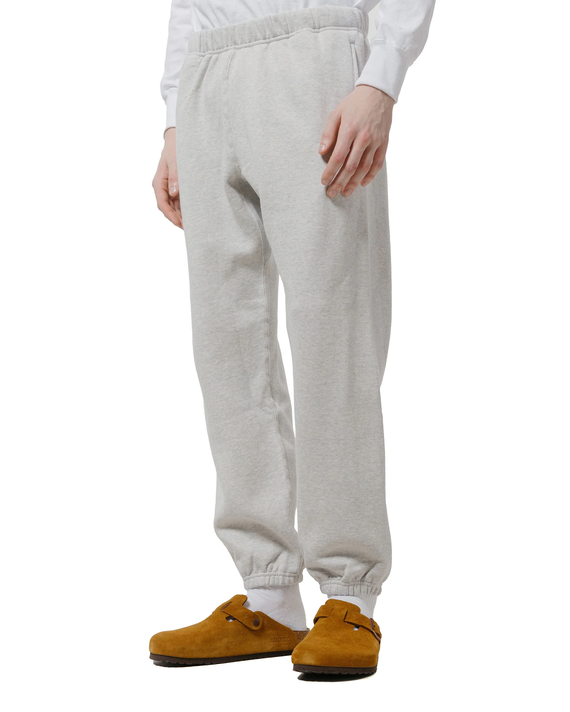 The Real McCoy's MC24116 10 Oz. Loopwheel Sweat Pants Snow Gray - Image 2