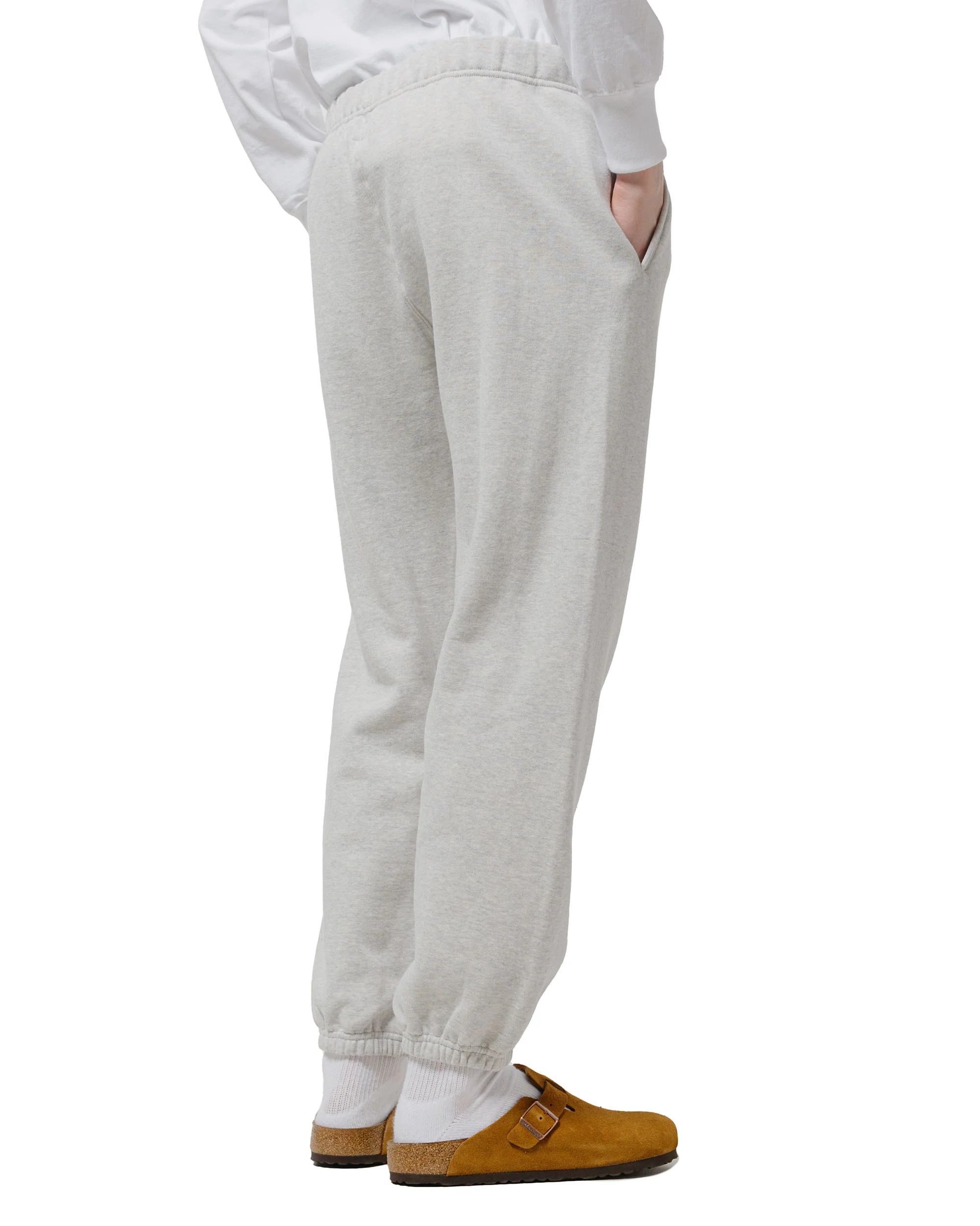 The Real McCoy's MC24116 10 Oz. Loopwheel Sweat Pants Snow Gray - Image 3