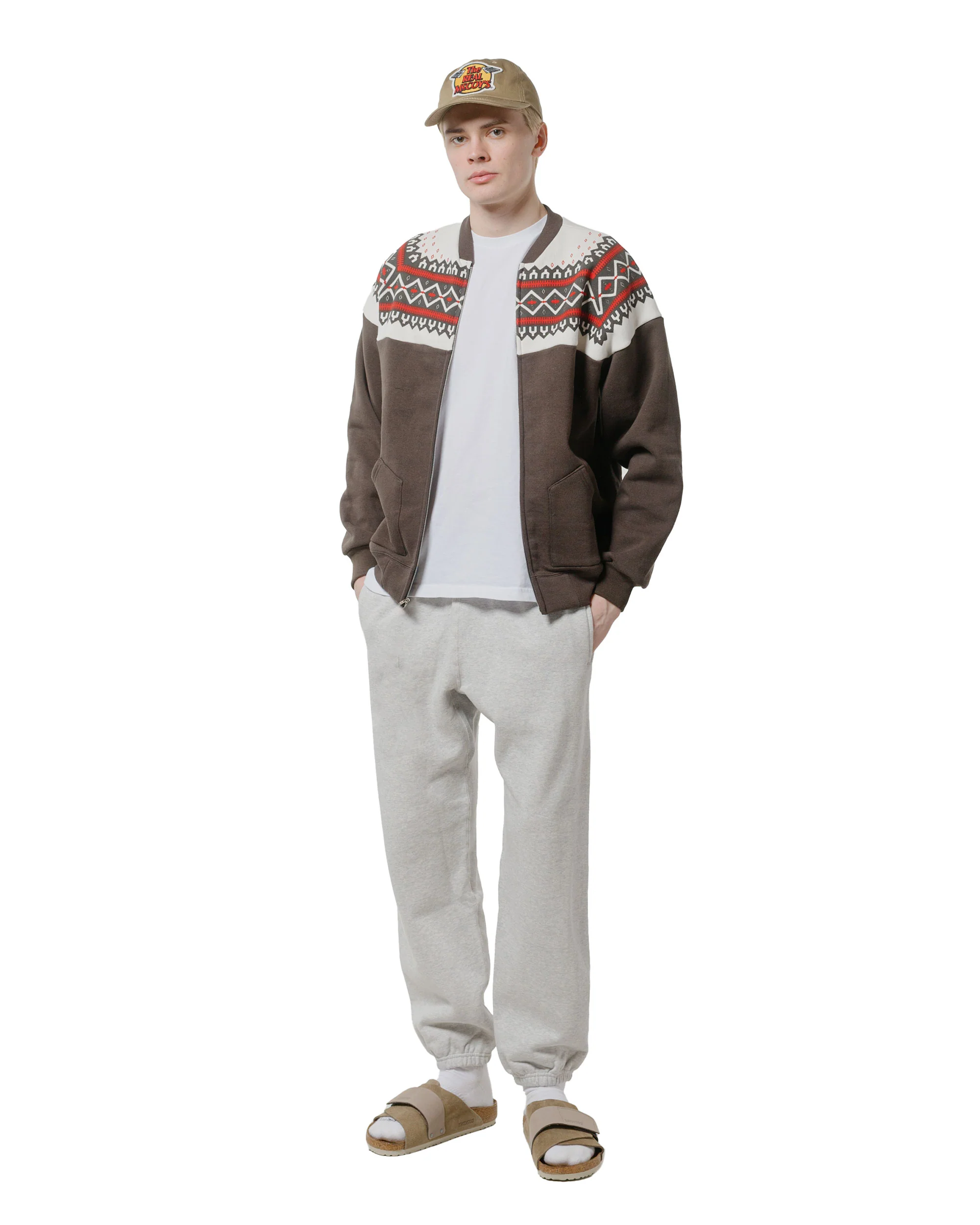 The Real McCoy's MC24116 10 Oz. Loopwheel Sweat Pants Snow Gray - Image 4
