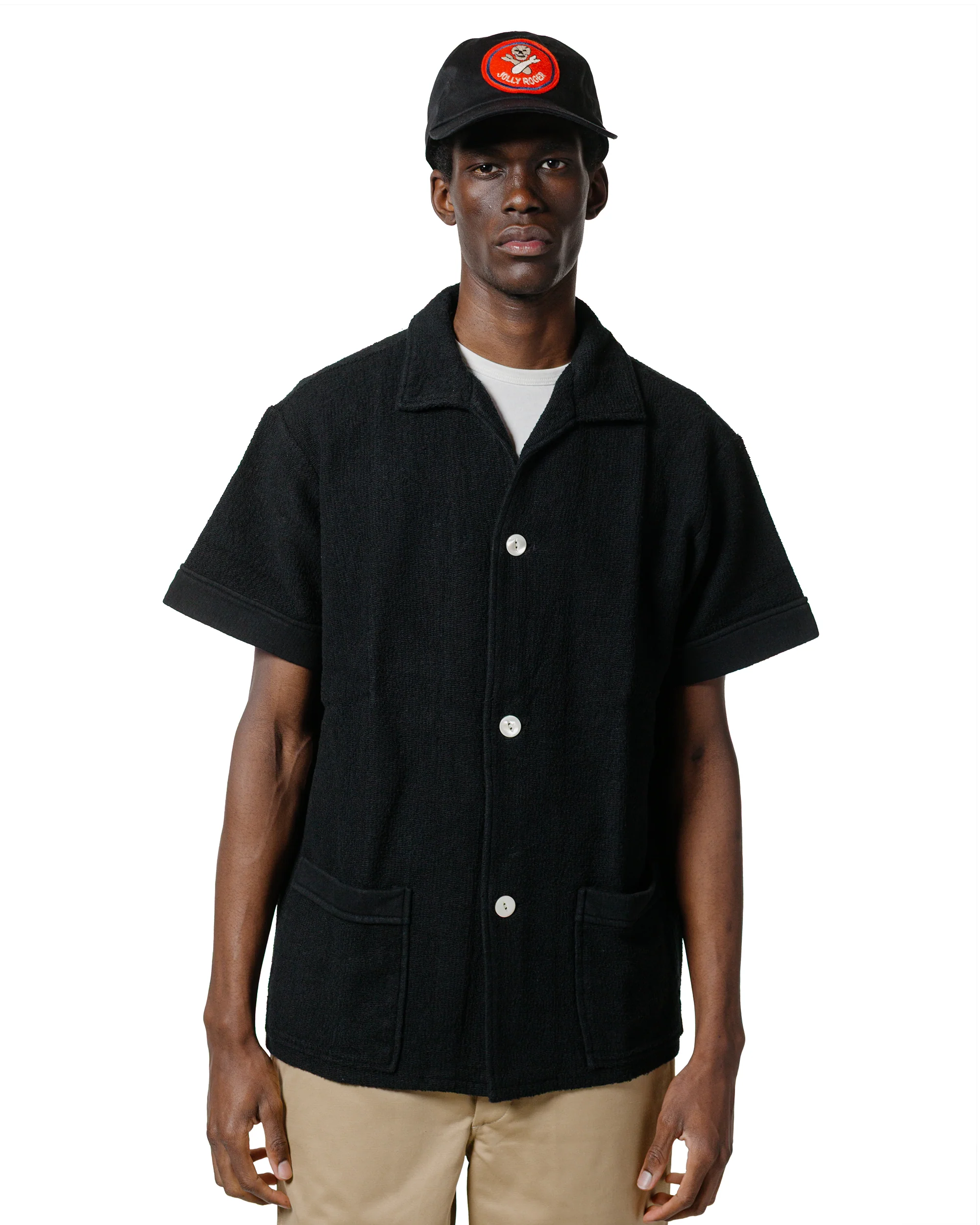 The Real McCoy's MC25001 Cotton Pile Beach Shirt Black - Image 2
