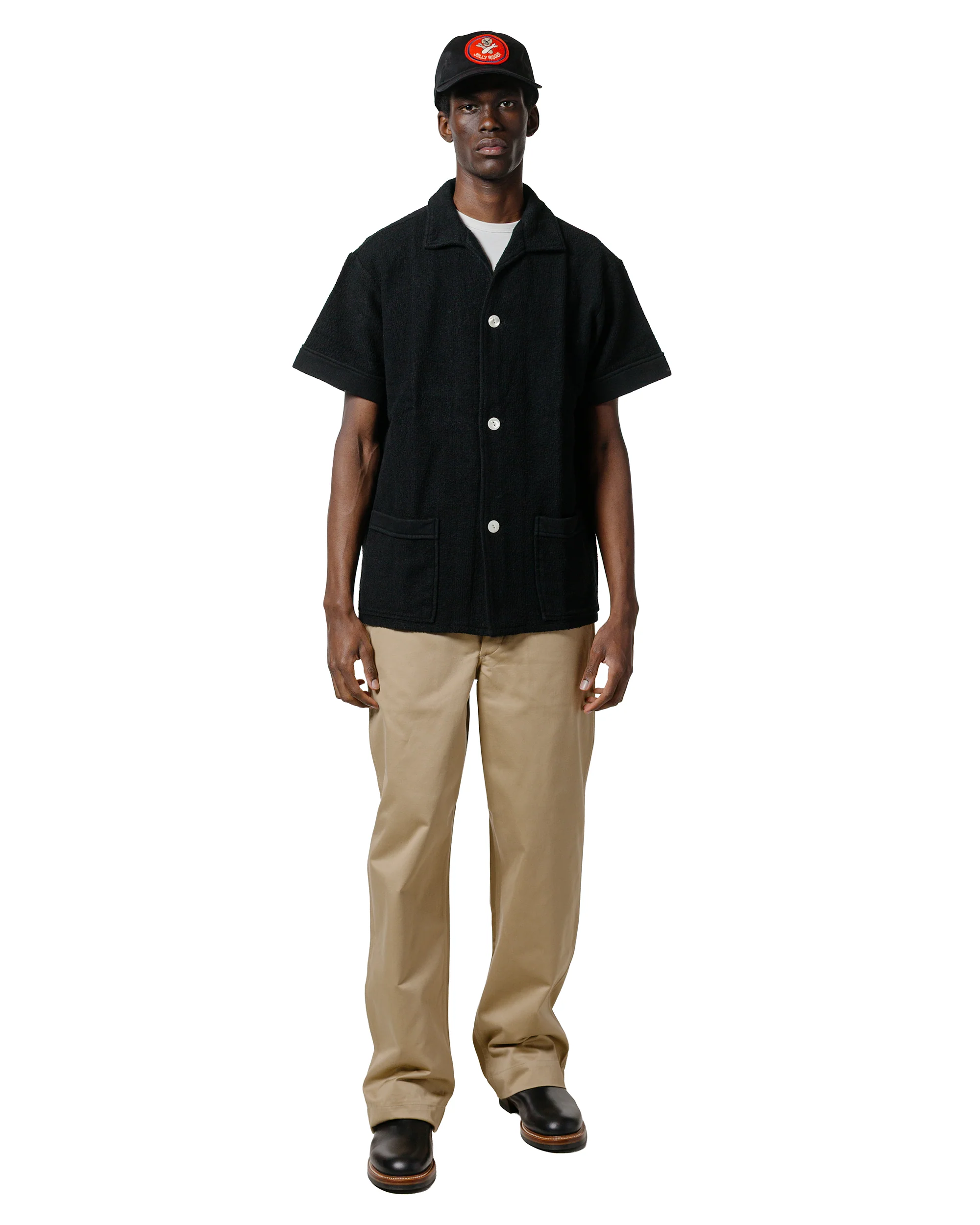 The Real McCoy's MC25001 Cotton Pile Beach Shirt Black - Image 4