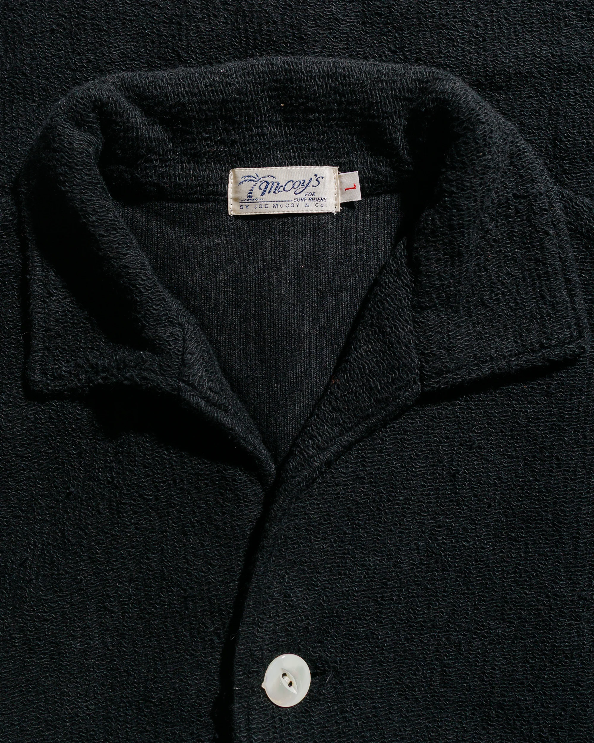 The Real McCoy's MC25001 Cotton Pile Beach Shirt Black - Image 5