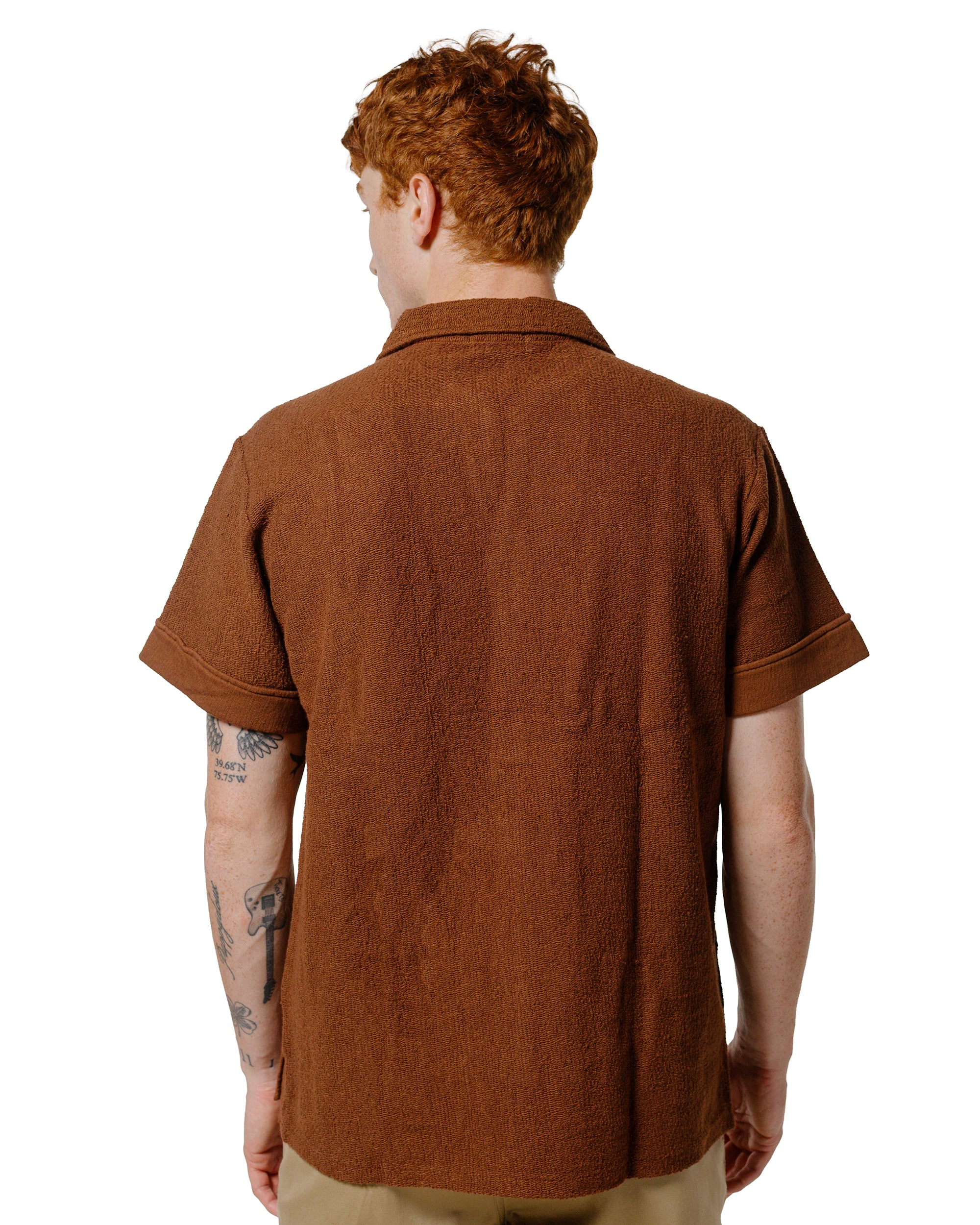 The Real McCoy's MC25001 Cotton Pile Beach Shirt Brown - Image 3