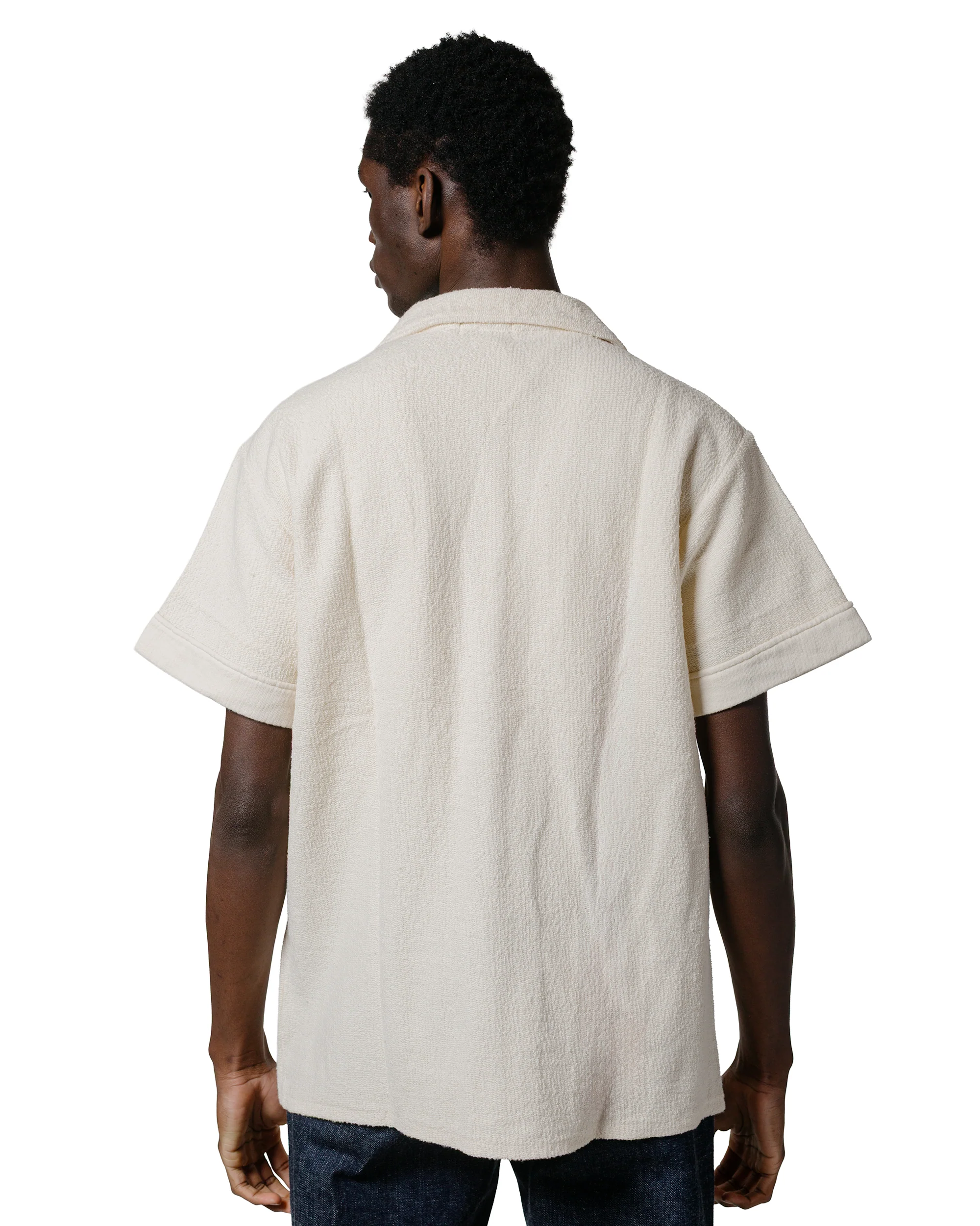 The Real McCoy's MC25001 Cotton Pile Beach Shirt Milk - Image 3