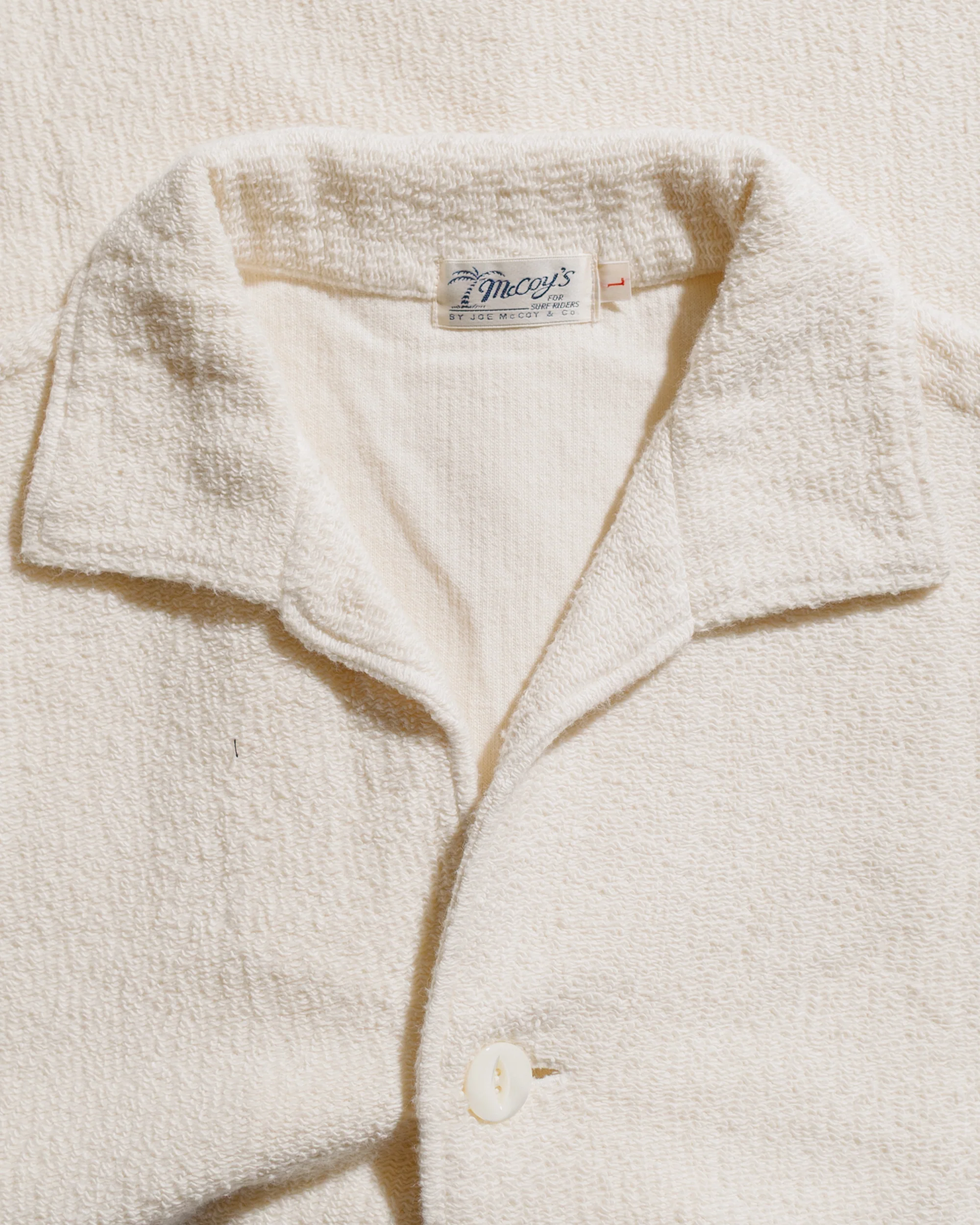 The Real McCoy's MC25001 Cotton Pile Beach Shirt Milk - Image 5