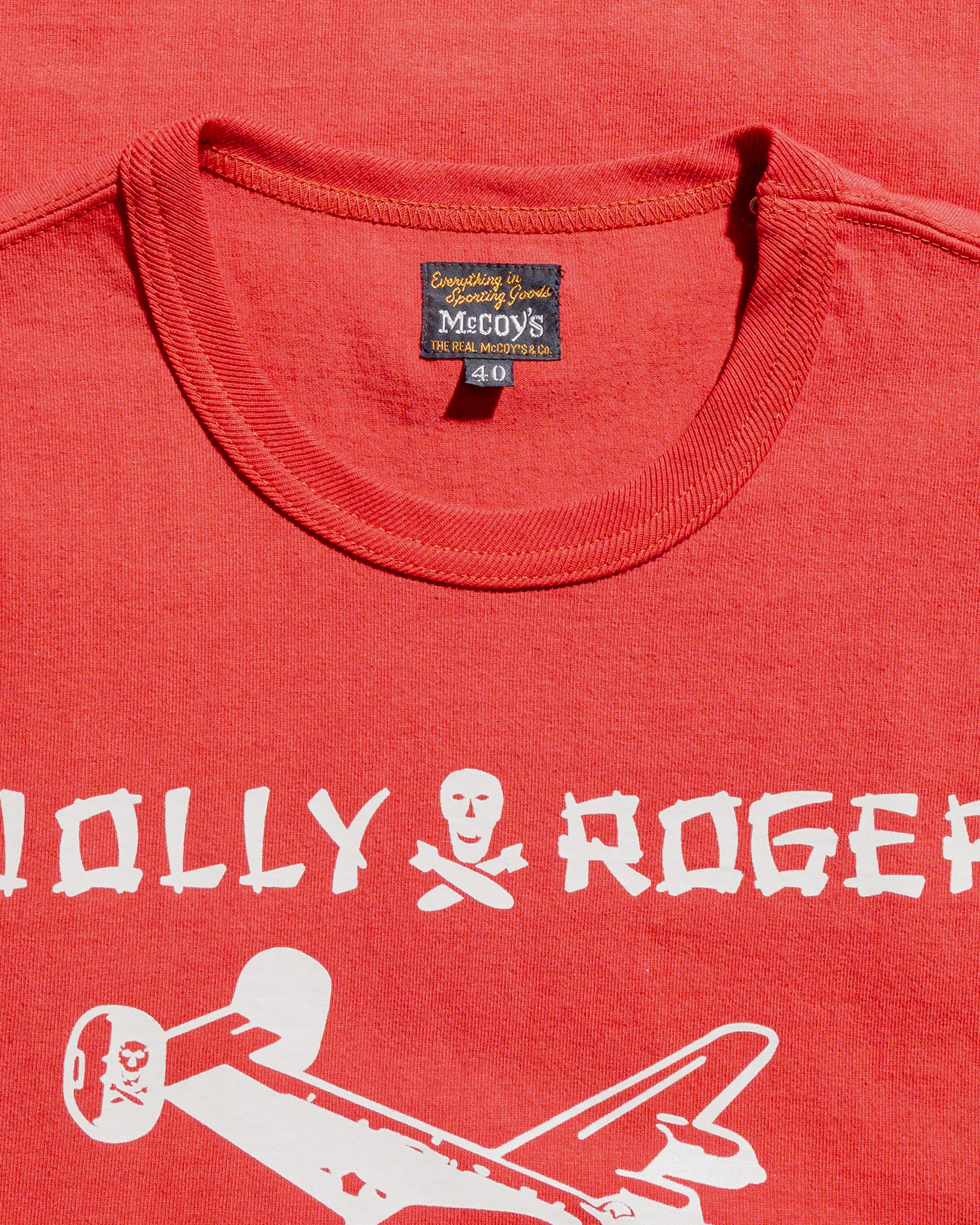 The Real McCoy's MC25003 Military Tee / Jolly Roger, Key Field Cherry - Image 4