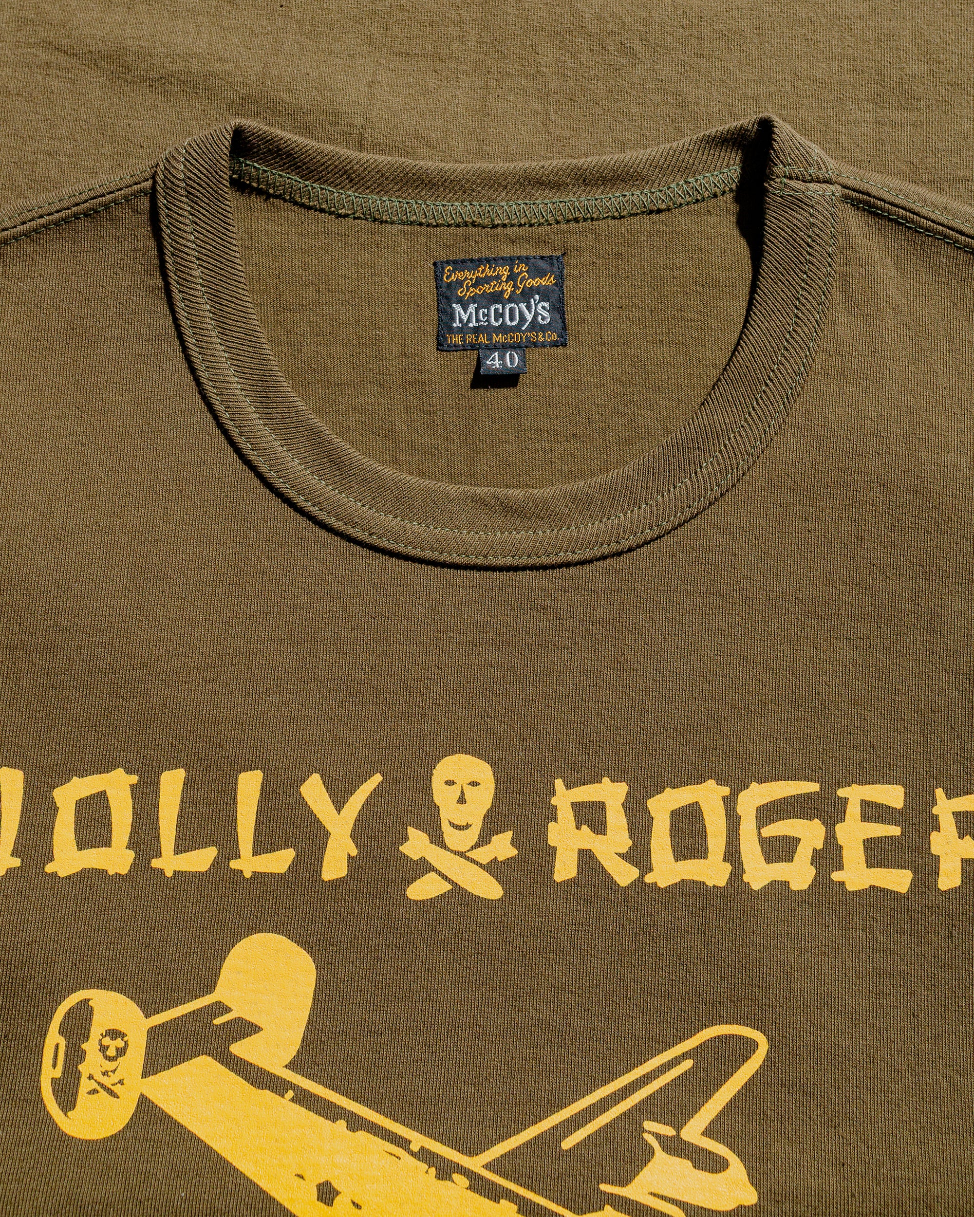 The Real McCoy's MC25003 Military Tee / Jolly Roger, Key Field Olive - Image 4