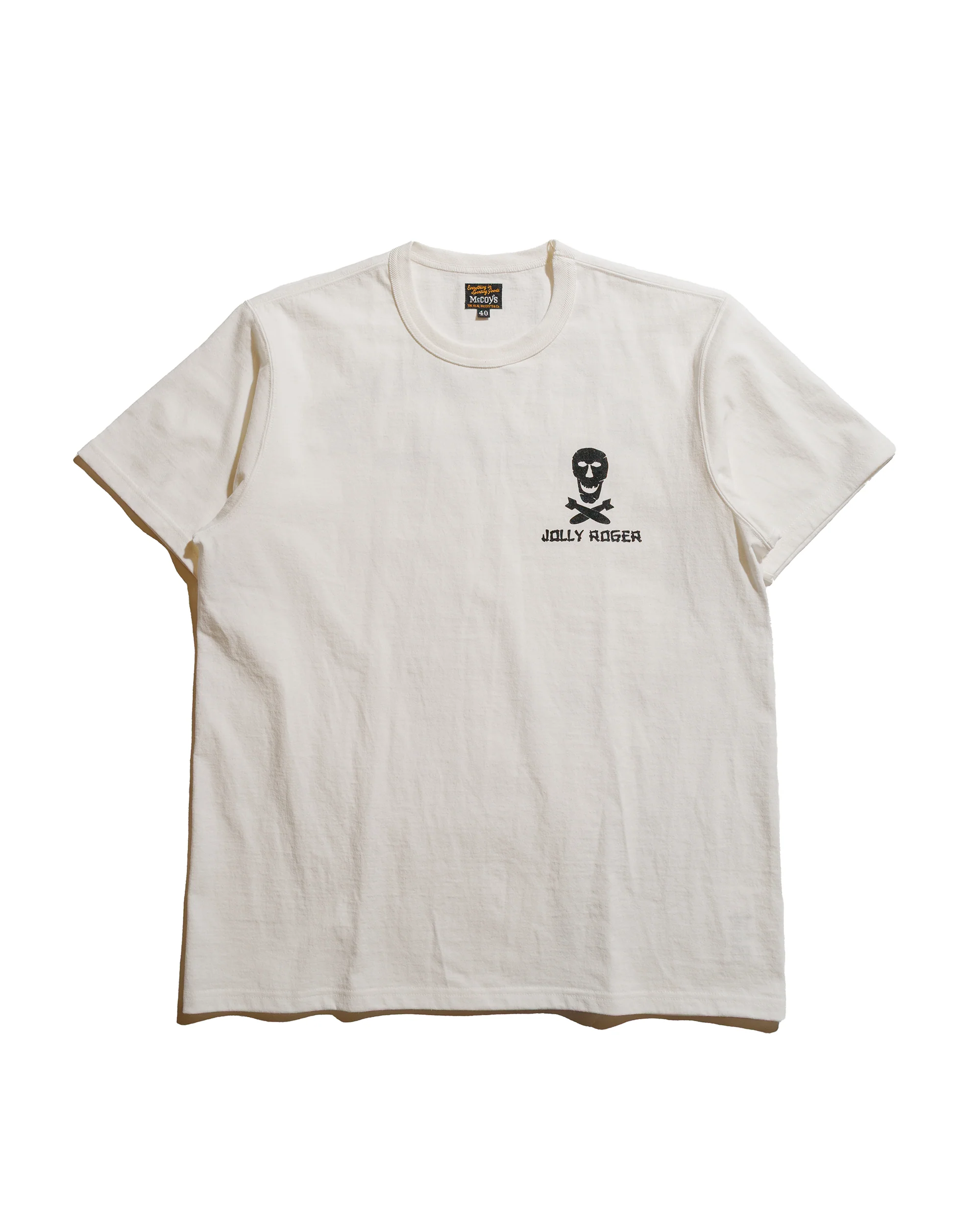 The Real McCoy's MC25004 Military Tee / Jolly Roger, Best Damn Group White