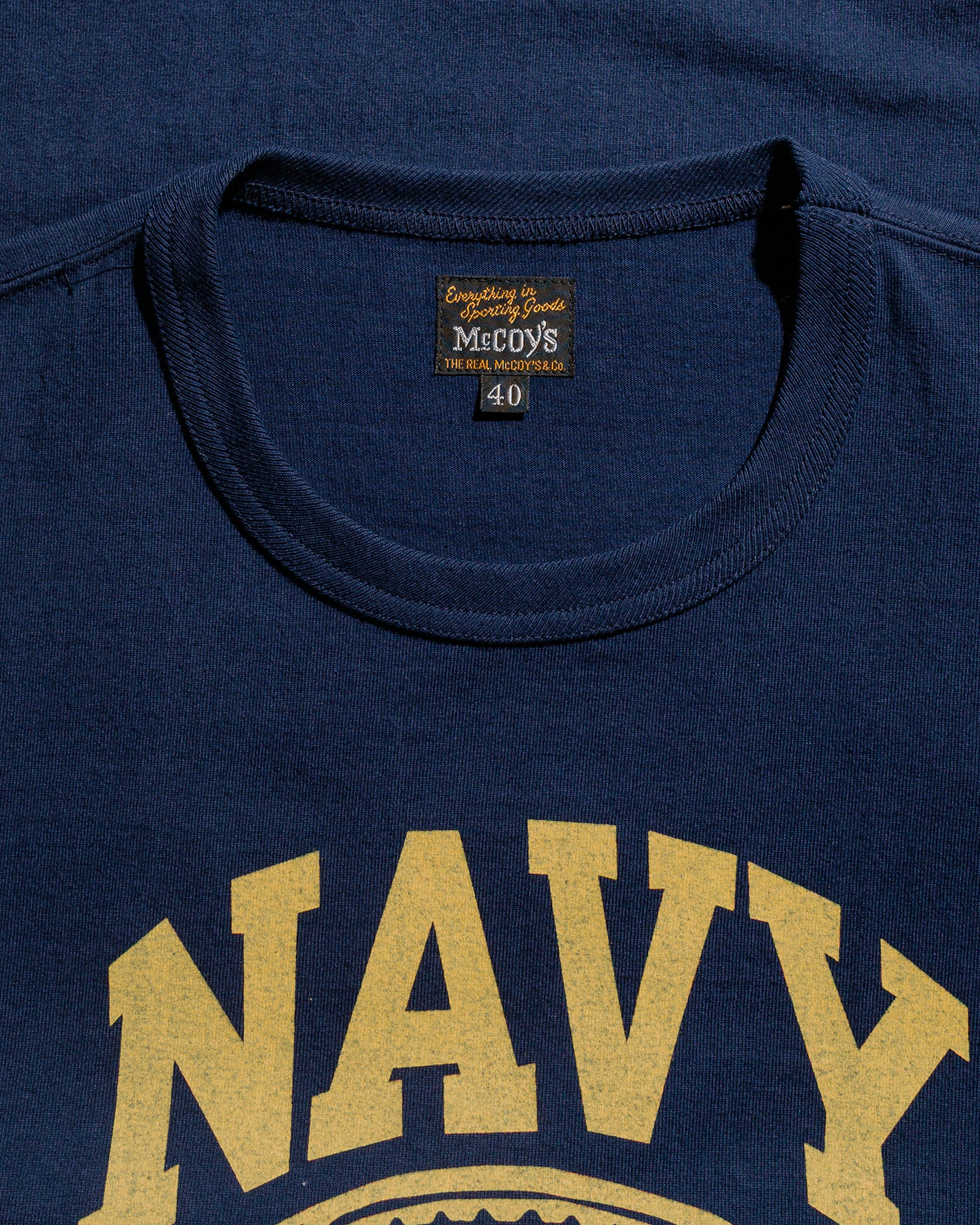 The Real McCoy's MC25010 Military Tee / Navy Football Navy - Image 4