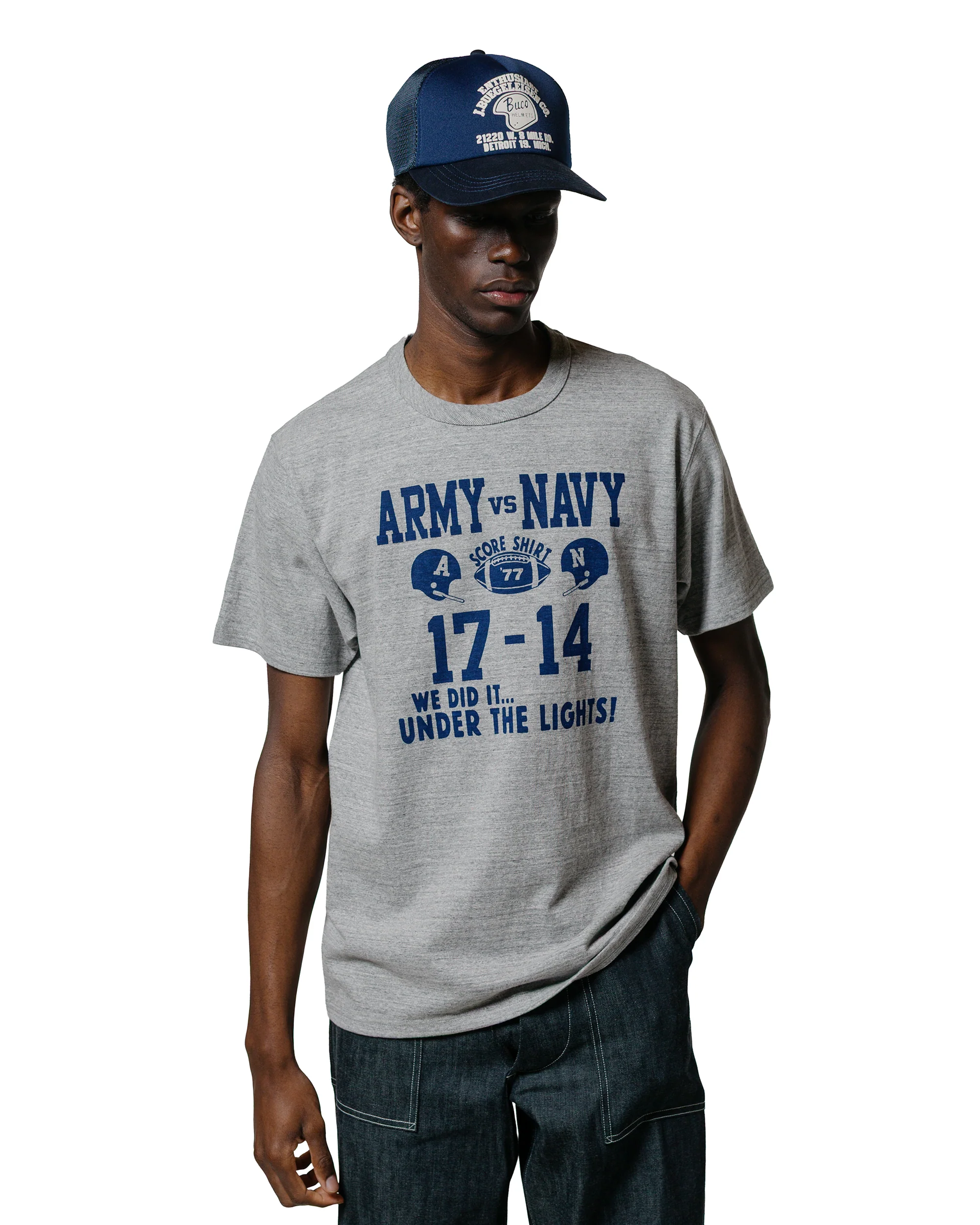 The Real McCoy's MC25011 Military Tee / Army Vs. Navy Gray - Image 2