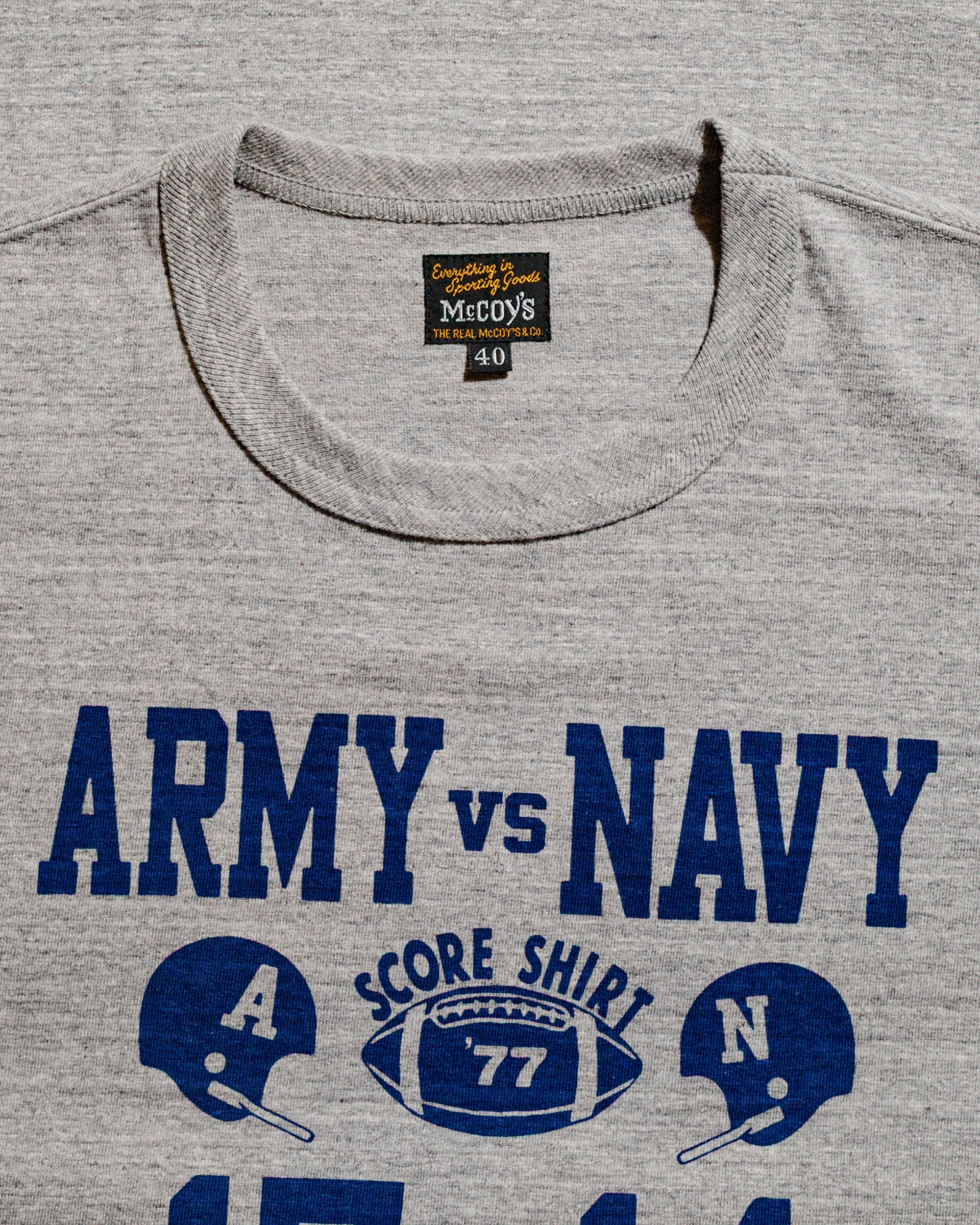 The Real McCoy's MC25011 Military Tee / Army Vs. Navy Gray - Image 4