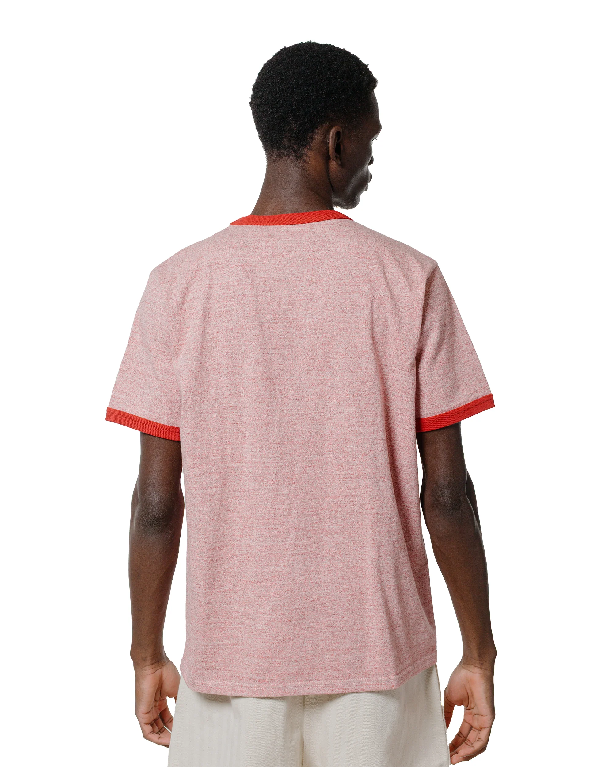 The Real McCoy's MC25014 Pocket Tee / Heather Color, Ringer Red - Image 3