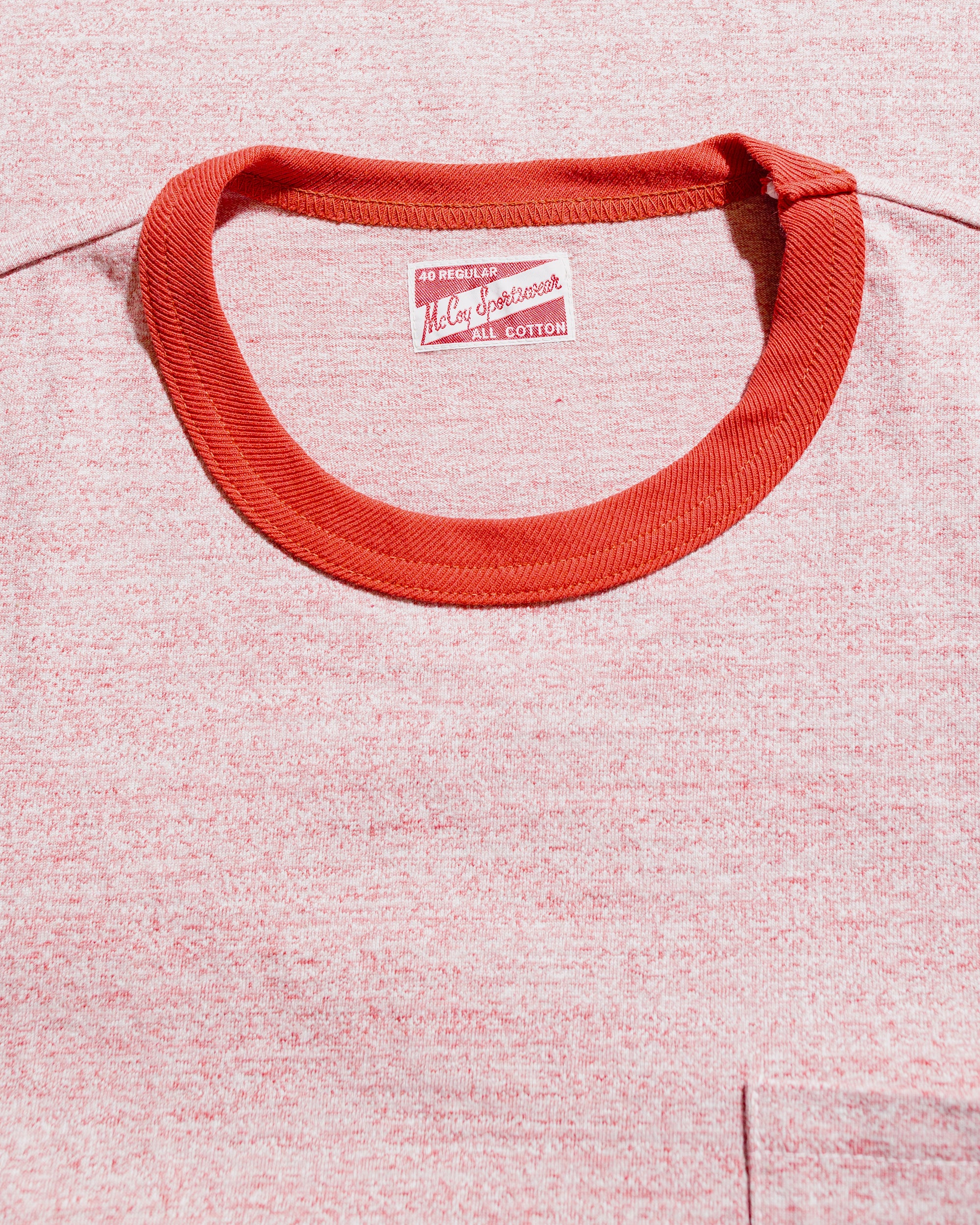 The Real McCoy's MC25014 Pocket Tee / Heather Color, Ringer Red - Image 4