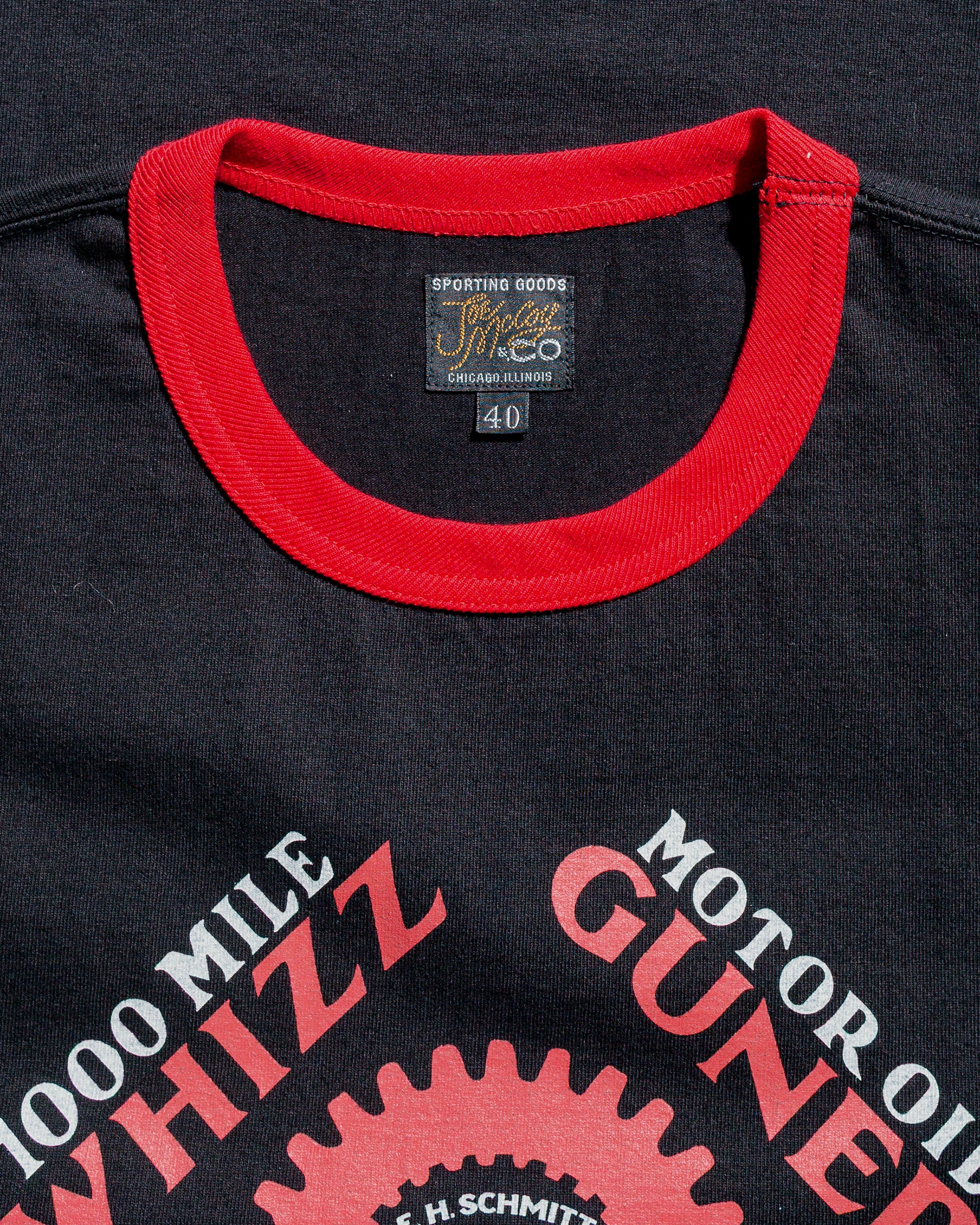 The Real McCoy's MC25016 Joe McCoy Tee / Whiz Gunner Black/Red - Image 4
