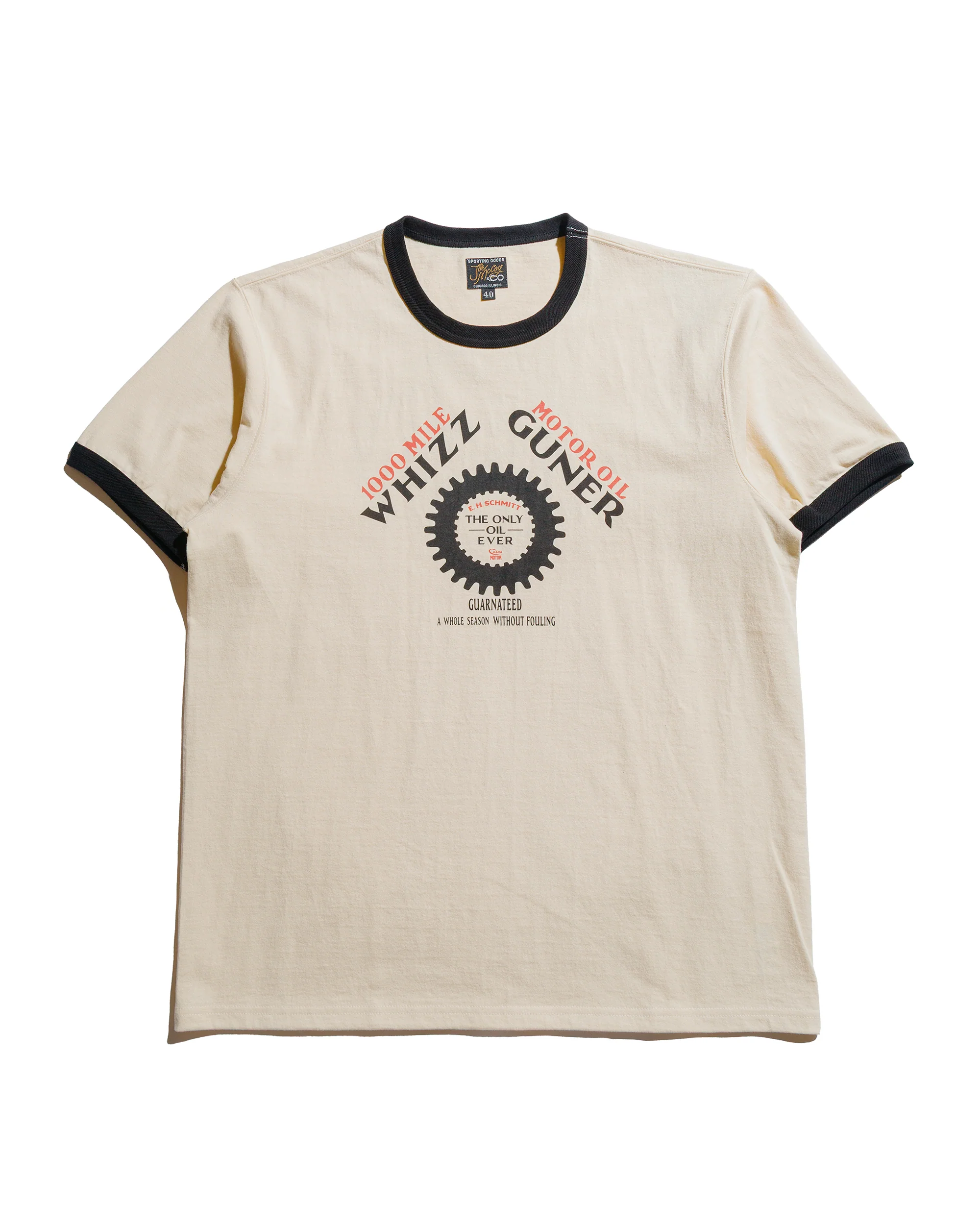 The Real McCoy's MC25016 Joe McCoy Tee / Whiz Gunner Ecru/Black