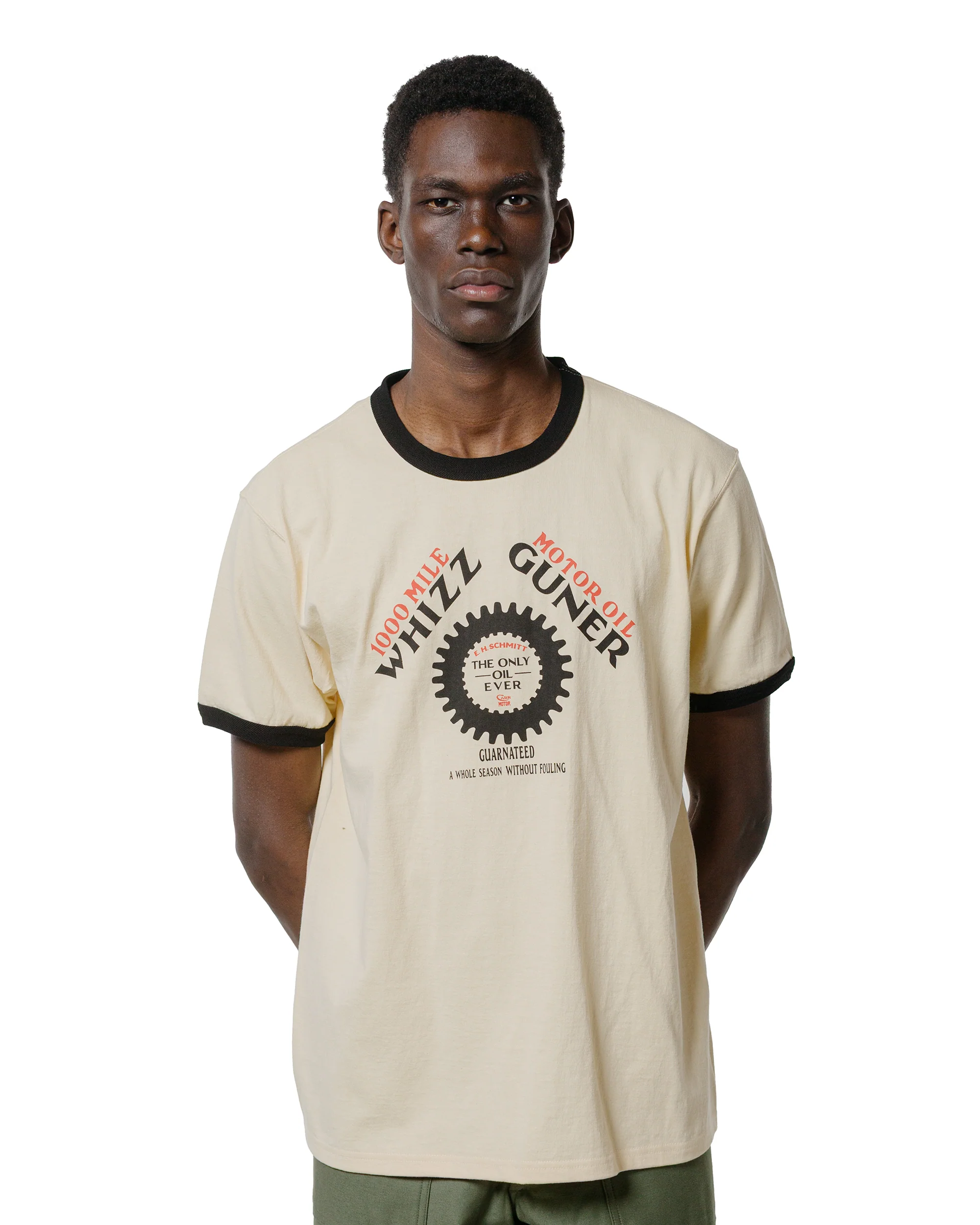 The Real McCoy's MC25016 Joe McCoy Tee / Whiz Gunner Ecru/Black - Image 2