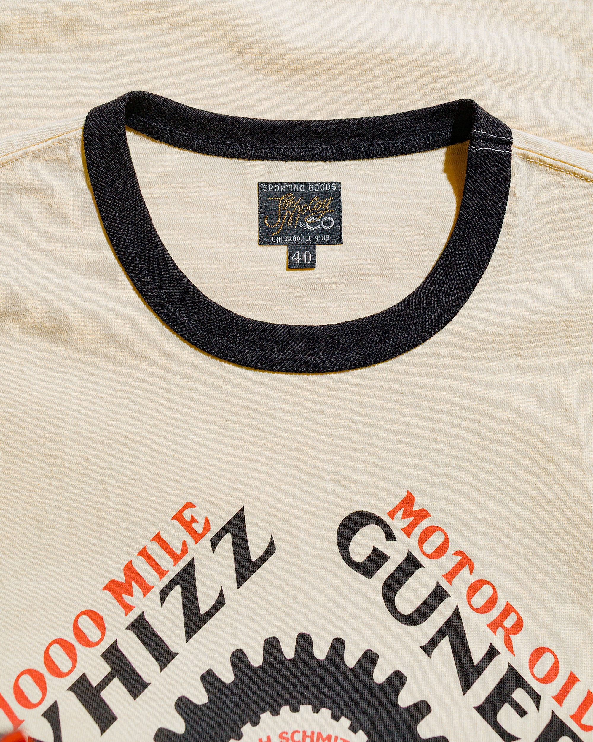 The Real McCoy's MC25016 Joe McCoy Tee / Whiz Gunner Ecru/Black - Image 4