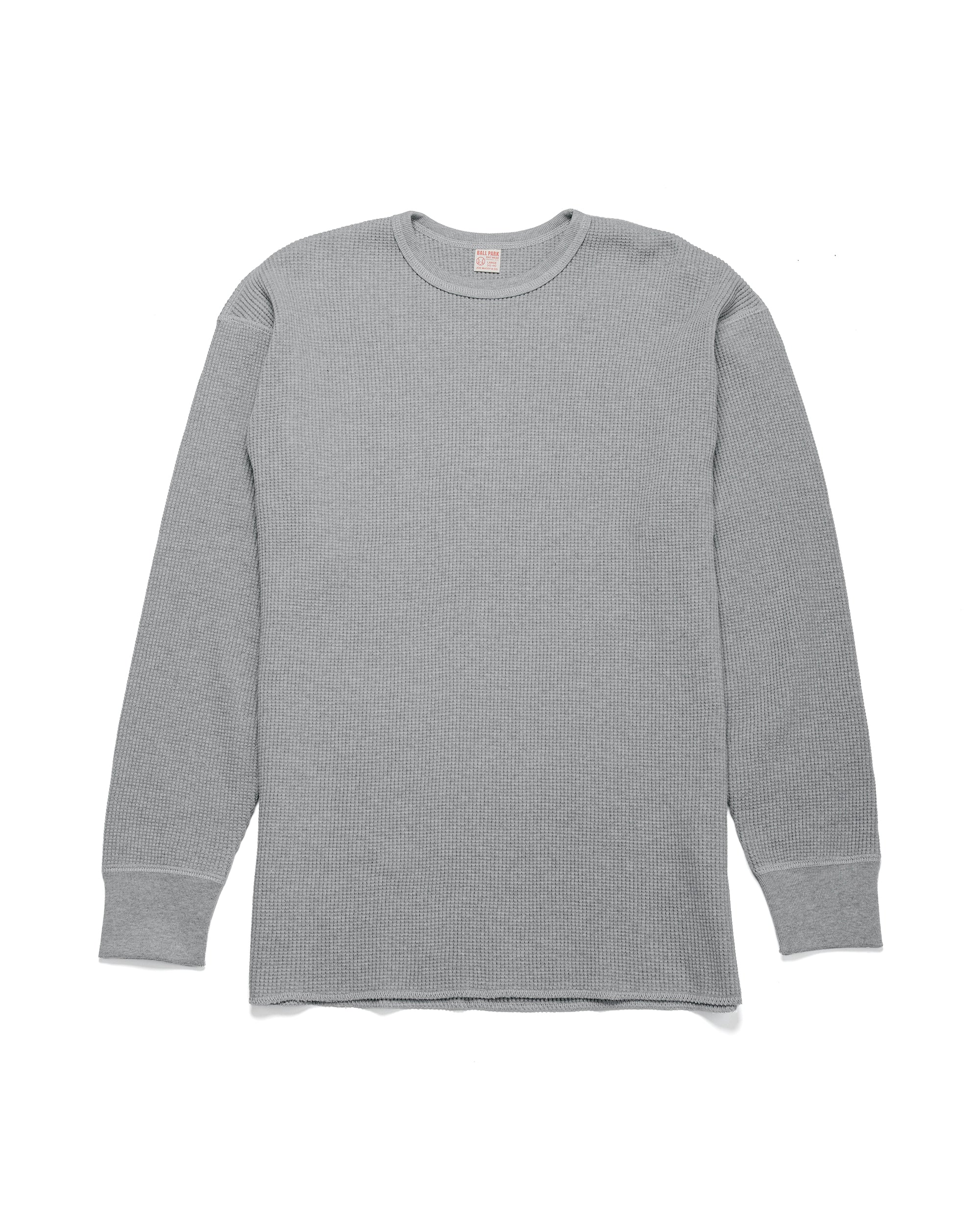 The Real McCoy's MC25103 Ball Park Waffle Thermal Shirt L/S Tee Medium Gray