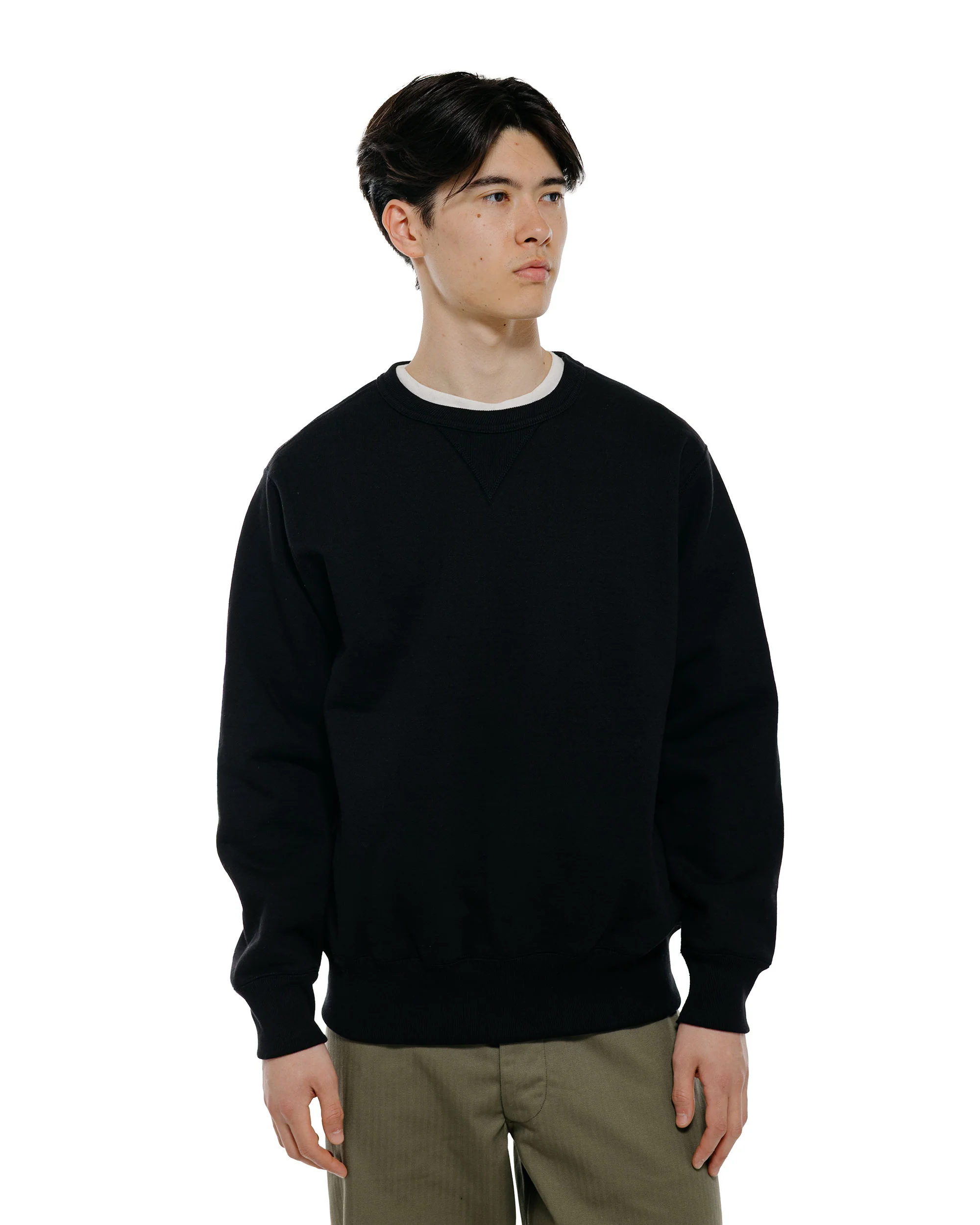 The Real McCoy's MC25104 12oz. Ball Park Crewneck Sweatshirt Black - Image 2