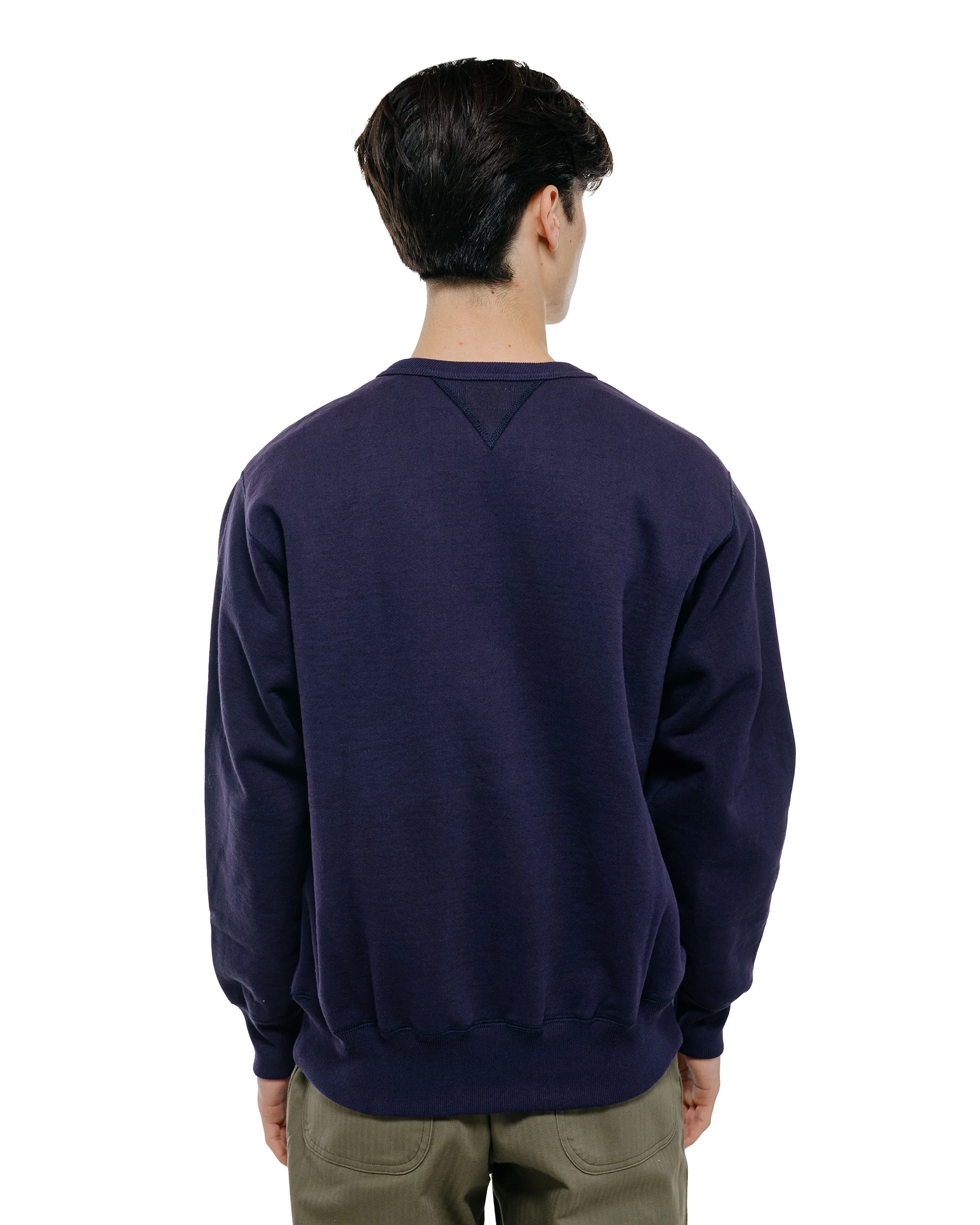 The Real McCoy's MC25104 12oz. Ball Park Crewneck Sweatshirt L. Navy - Image 4