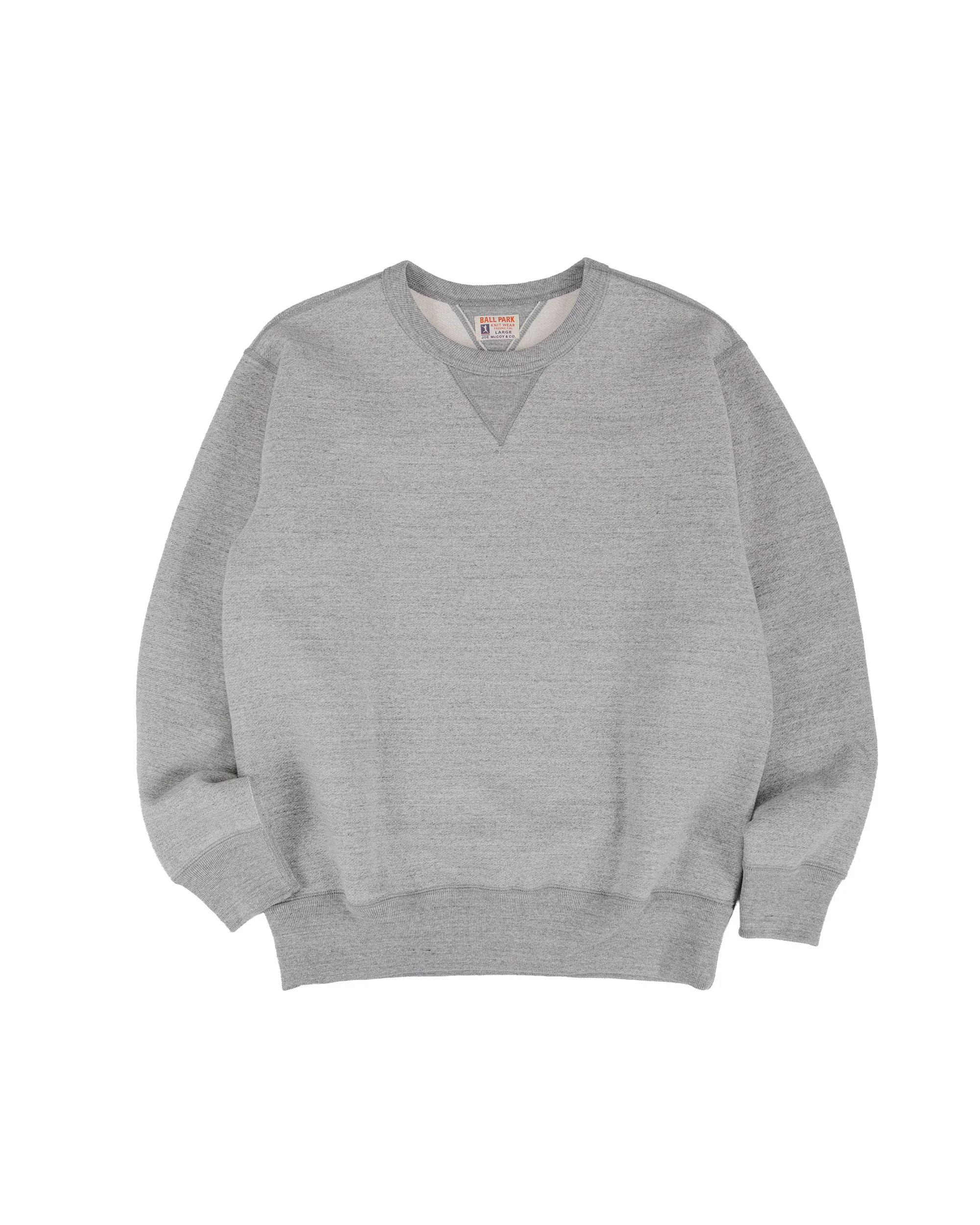 The Real McCoy's MC25104 12oz. Ball Park Crewneck Sweatshirt Medium Gray