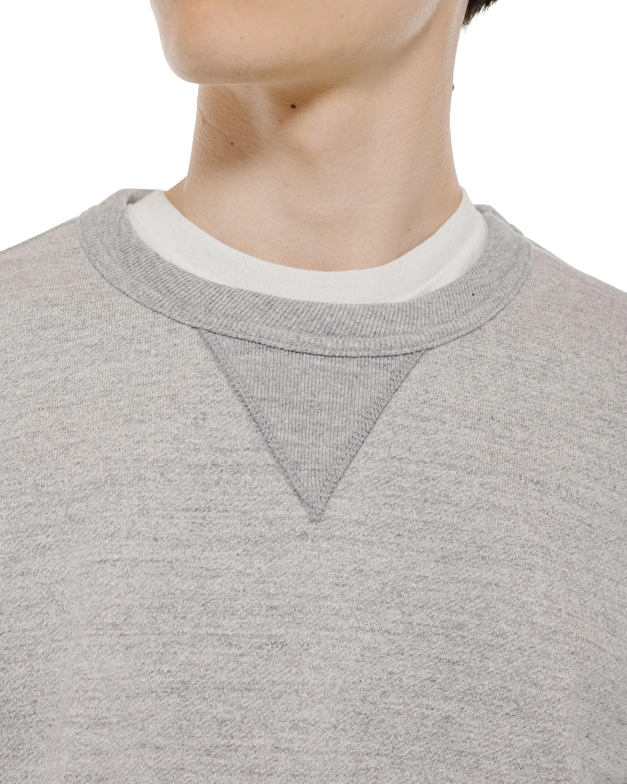 The Real McCoy's MC25104 12oz. Ball Park Crewneck Sweatshirt Medium Gray - Image 3