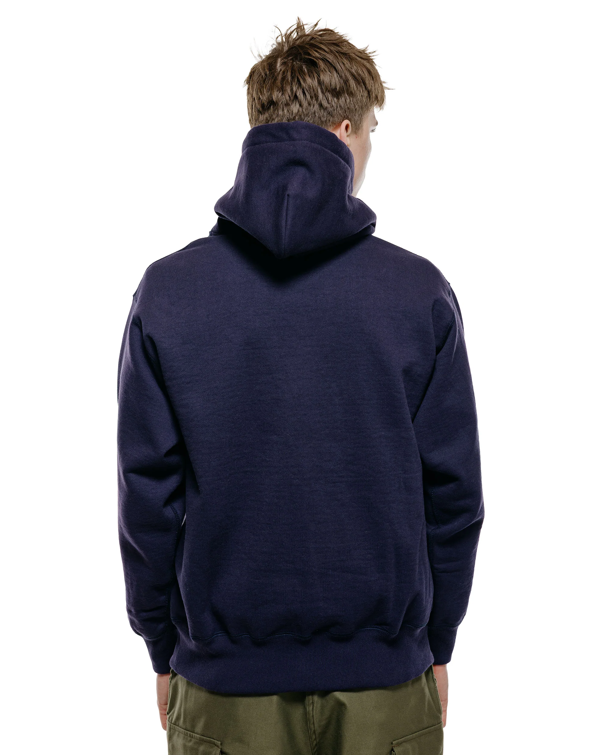 The Real McCoy's MC25105 12oz. Ball Park Hooded Sweatshirt L.Navy - Image 3
