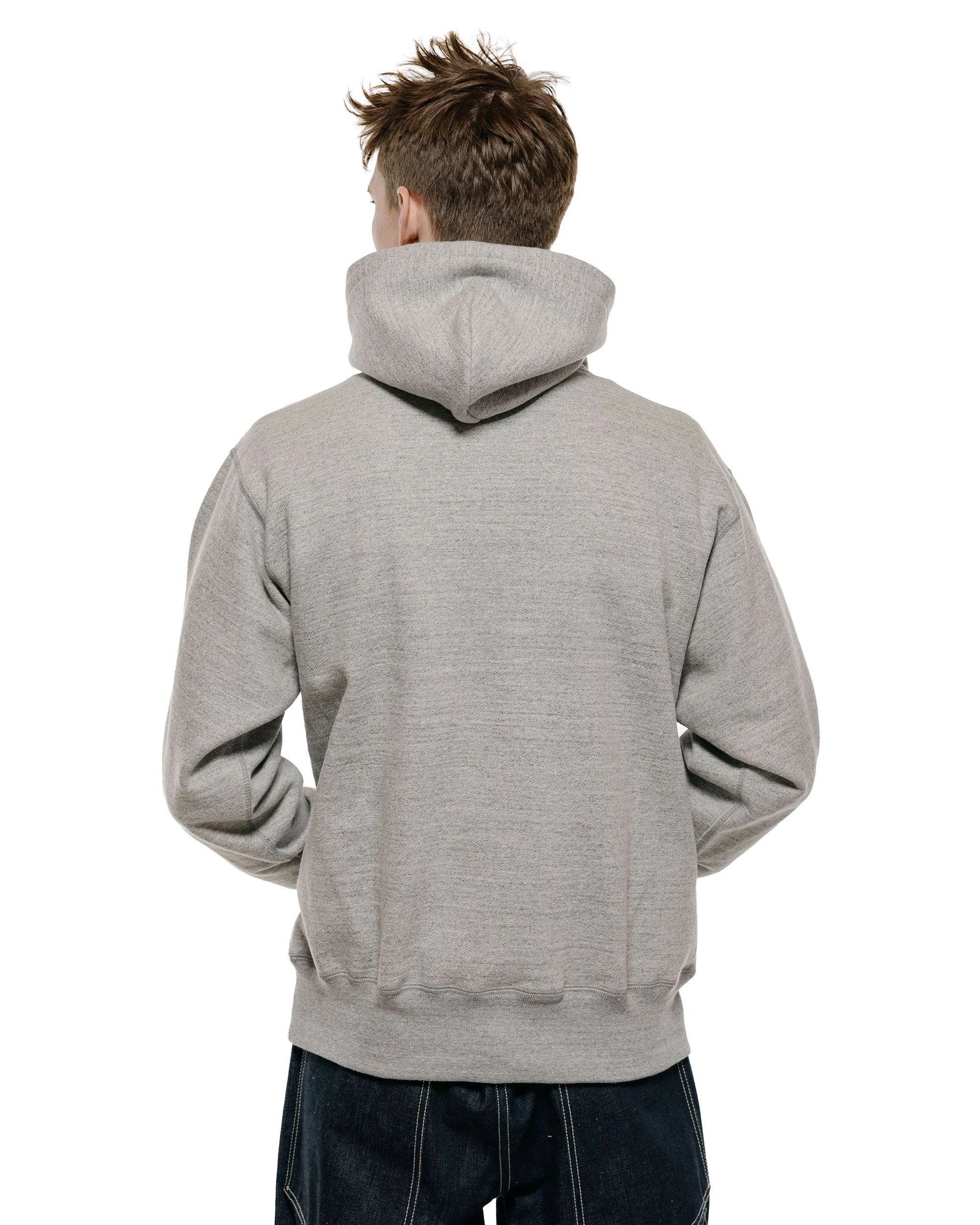 The Real McCoy's MC25105 12oz. Ball Park Hooded Sweatshirt Medium Grey - Image 3