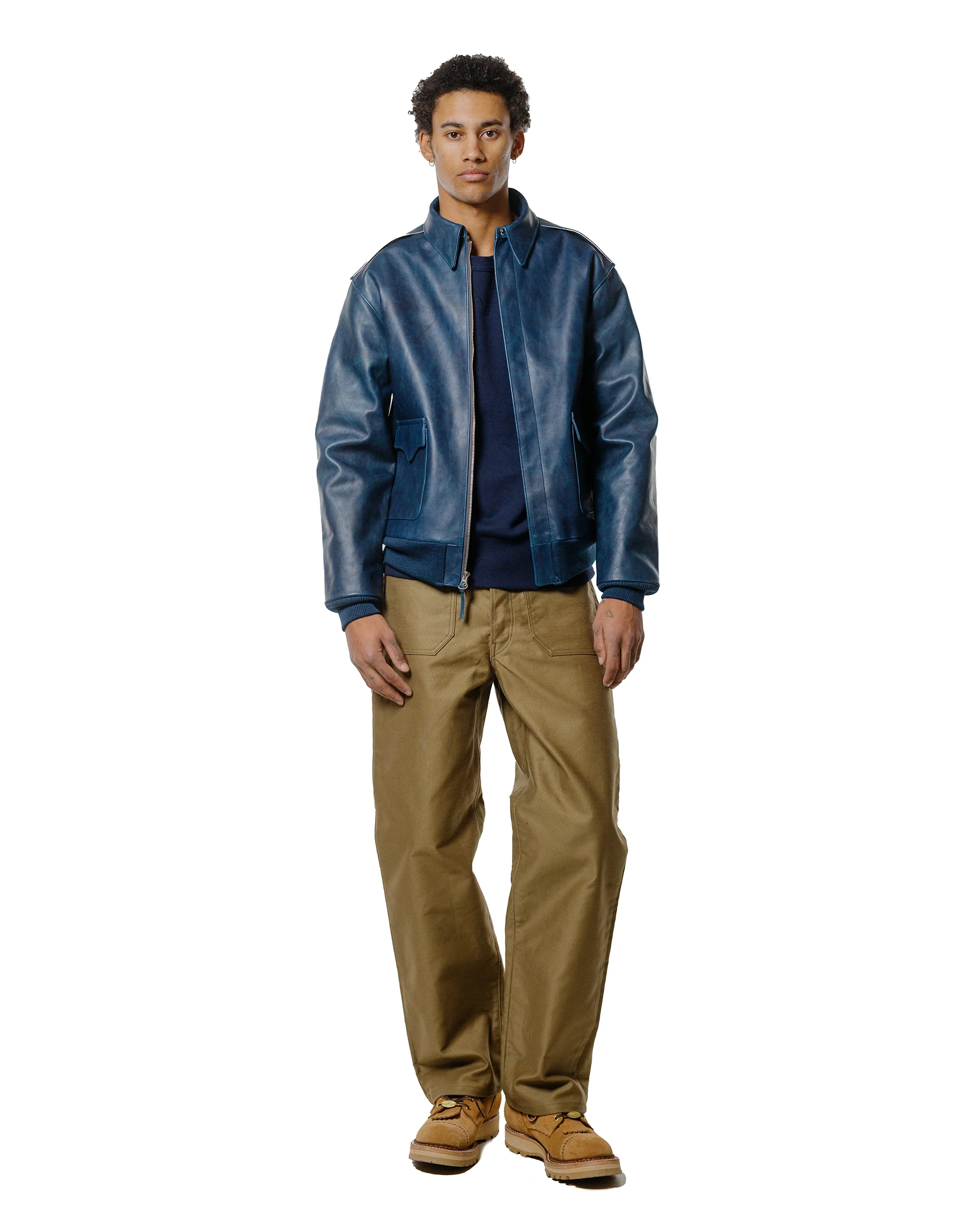 The Real McCoy's MC25108 U.S.N. Blue Wool Jersey Navy - Image 4