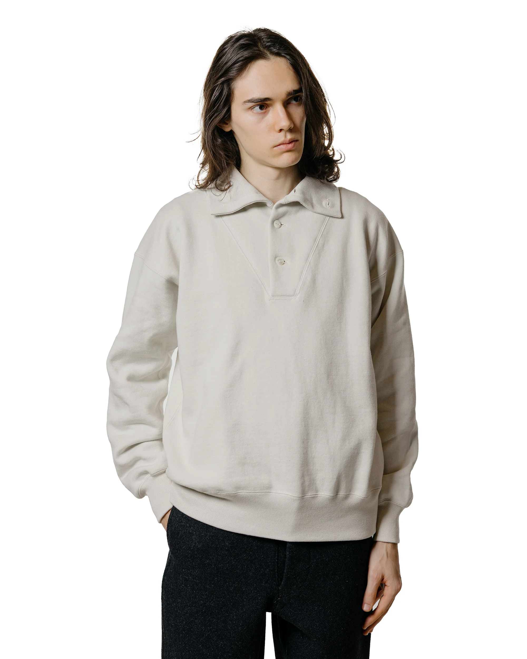 The Real McCoy's MC25110 10 oz. Loopwheel Cruiser Sweatshirt Milk - Image 2
