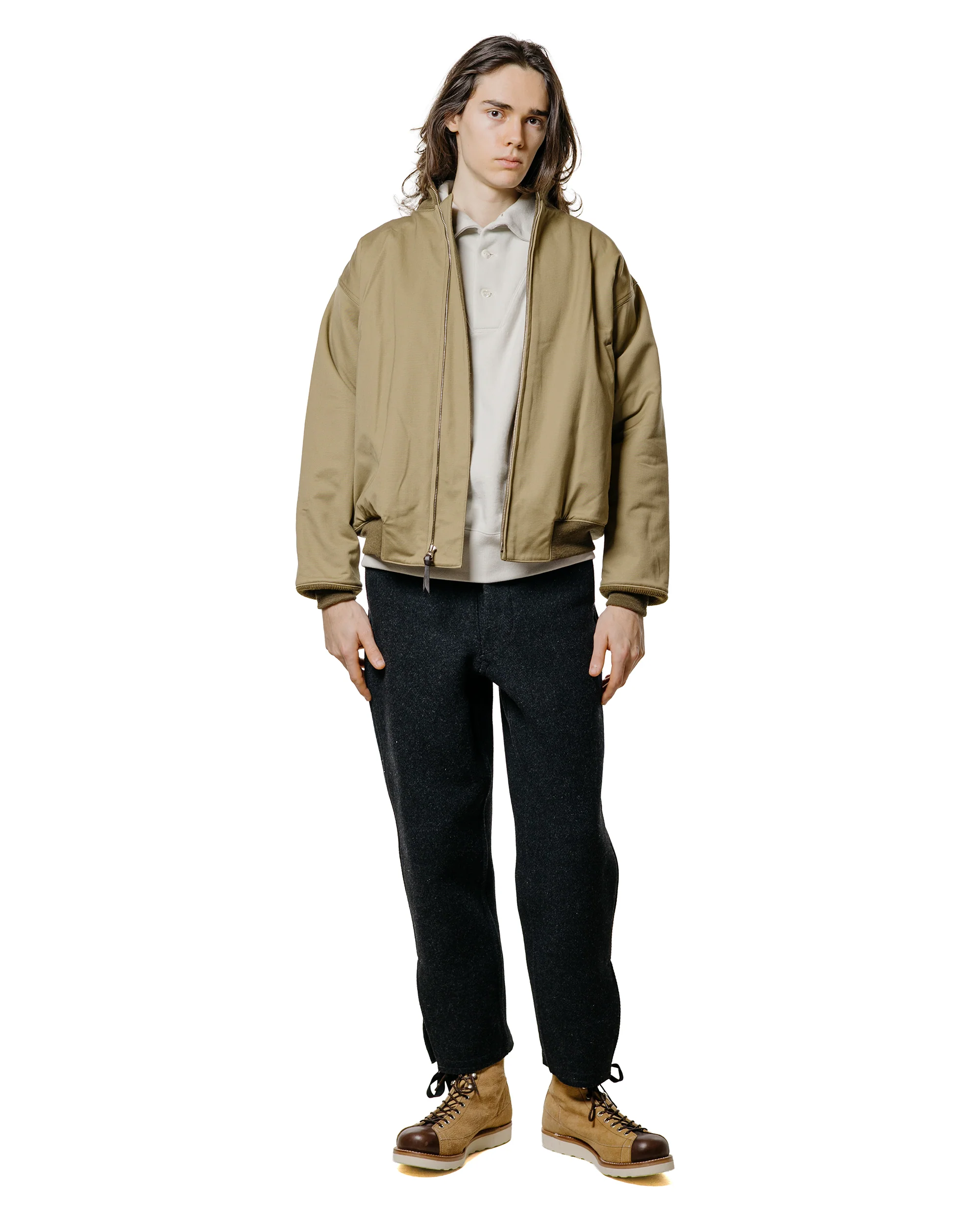 The Real McCoy's MC25110 10 oz. Loopwheel Cruiser Sweatshirt Milk - Image 4