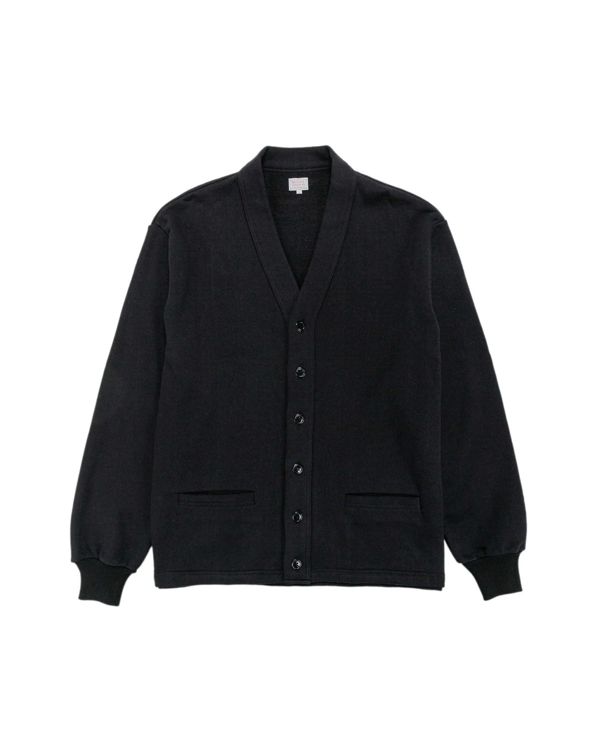 The Real McCoy's MC25115 10oz. Loopwheel Sweatshirt Cardigan Black