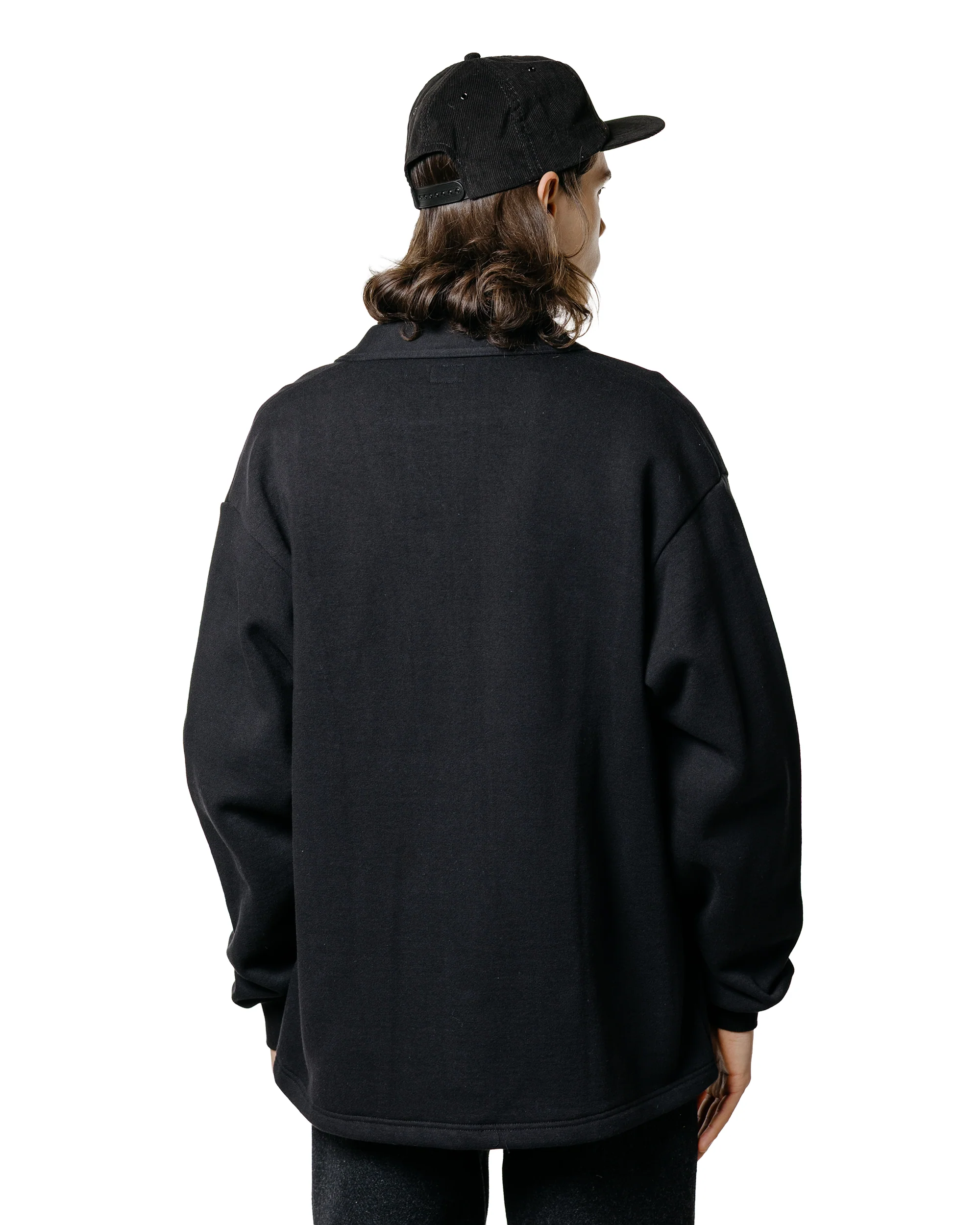The Real McCoy's MC25115 10oz. Loopwheel Sweatshirt Cardigan Black - Image 3