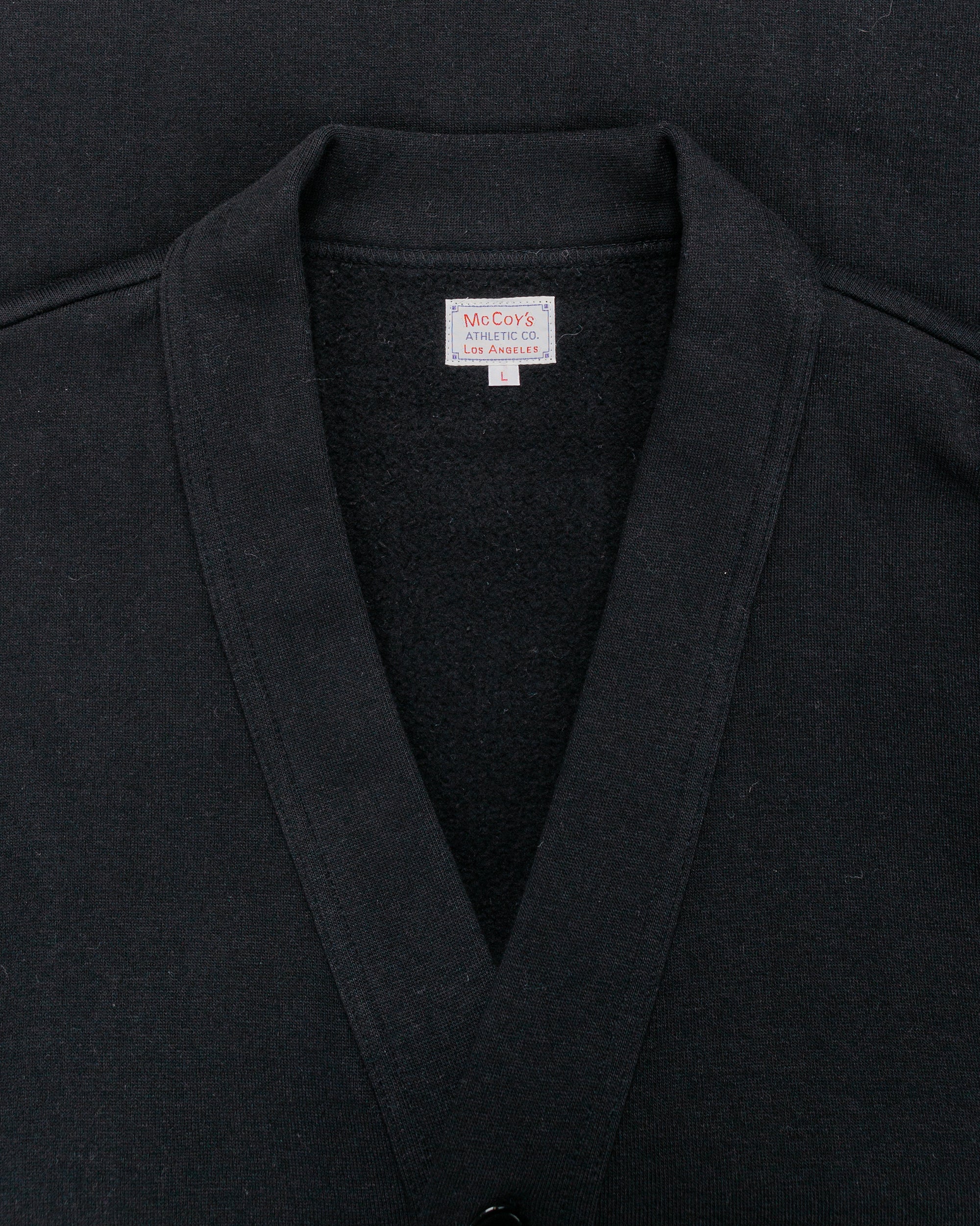 The Real McCoy's MC25115 10oz. Loopwheel Sweatshirt Cardigan Black - Image 5