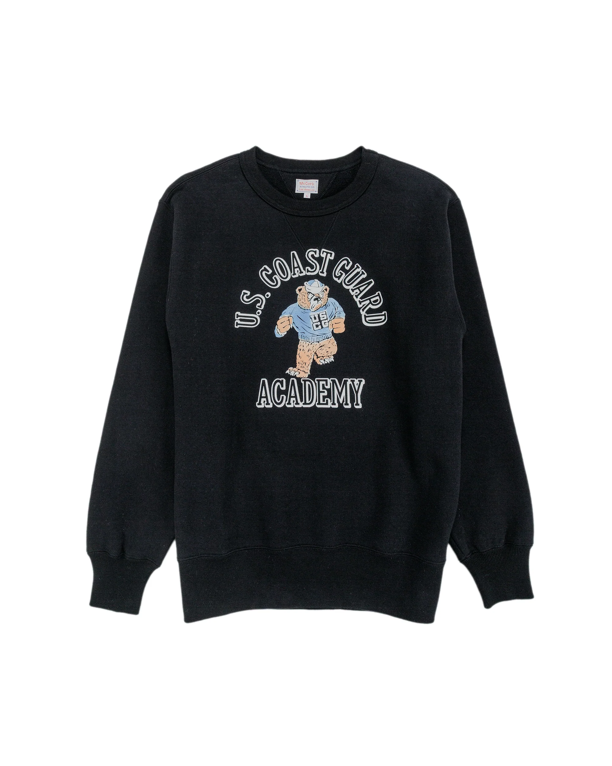 The Real McCoy's MC25118 Military Print Sweatshirt / U.S. Coastguard Academy Black