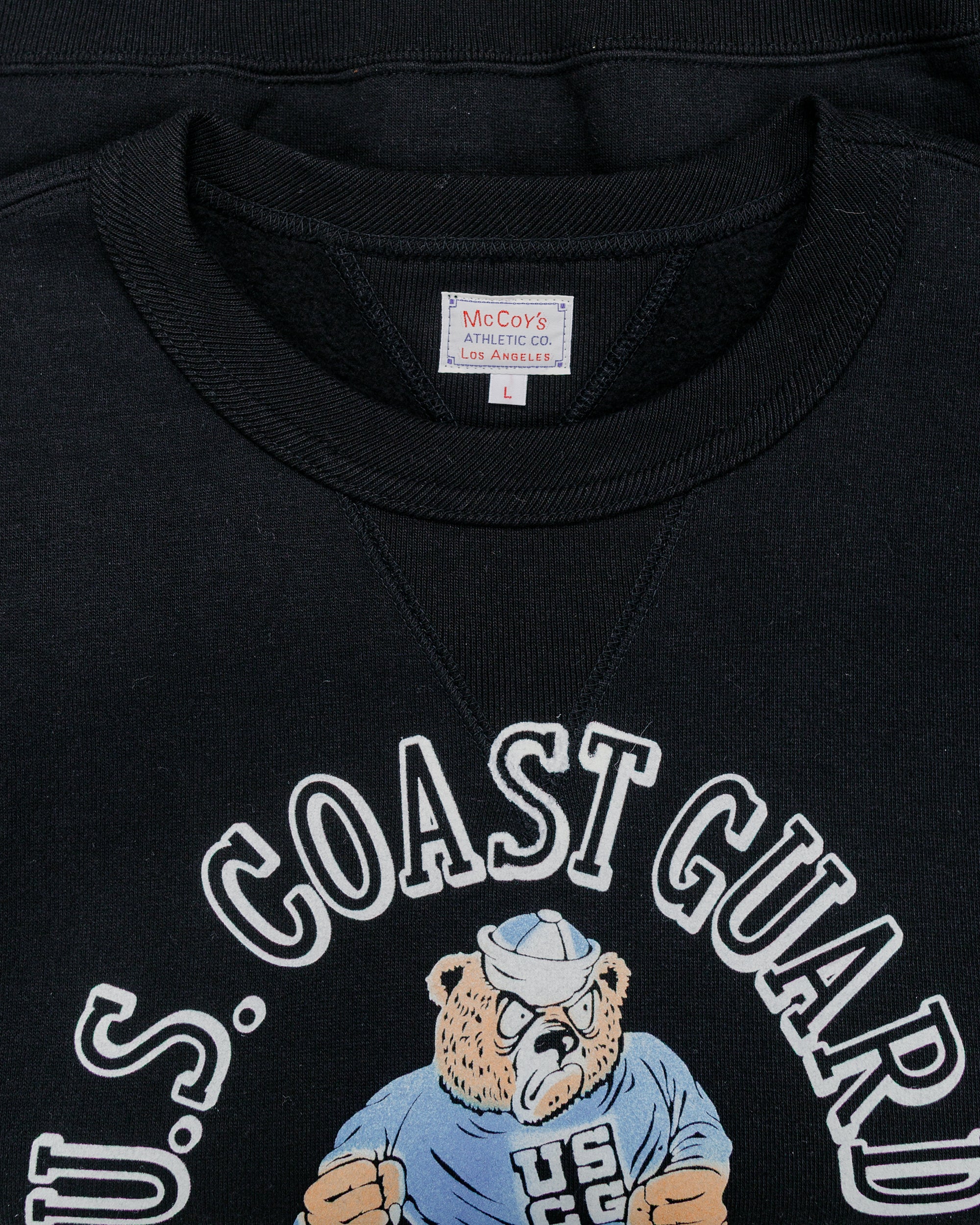 The Real McCoy's MC25118 Military Print Sweatshirt / U.S. Coastguard Academy Black - Image 5