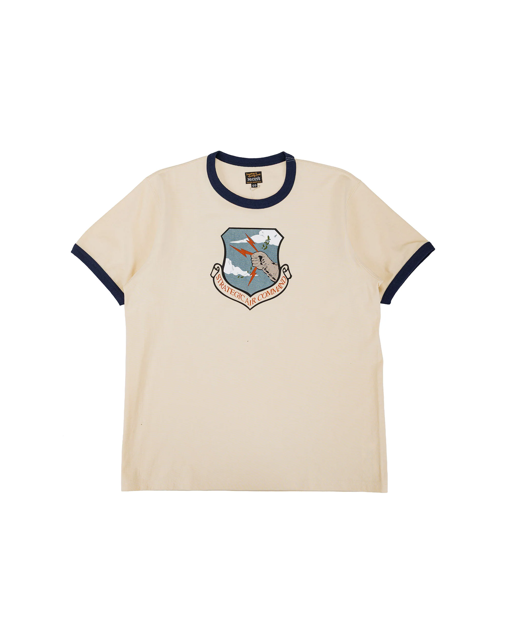 The Real McCoy's MC26013 Military Tee / Strategic Air Commando Ecru/Navy
