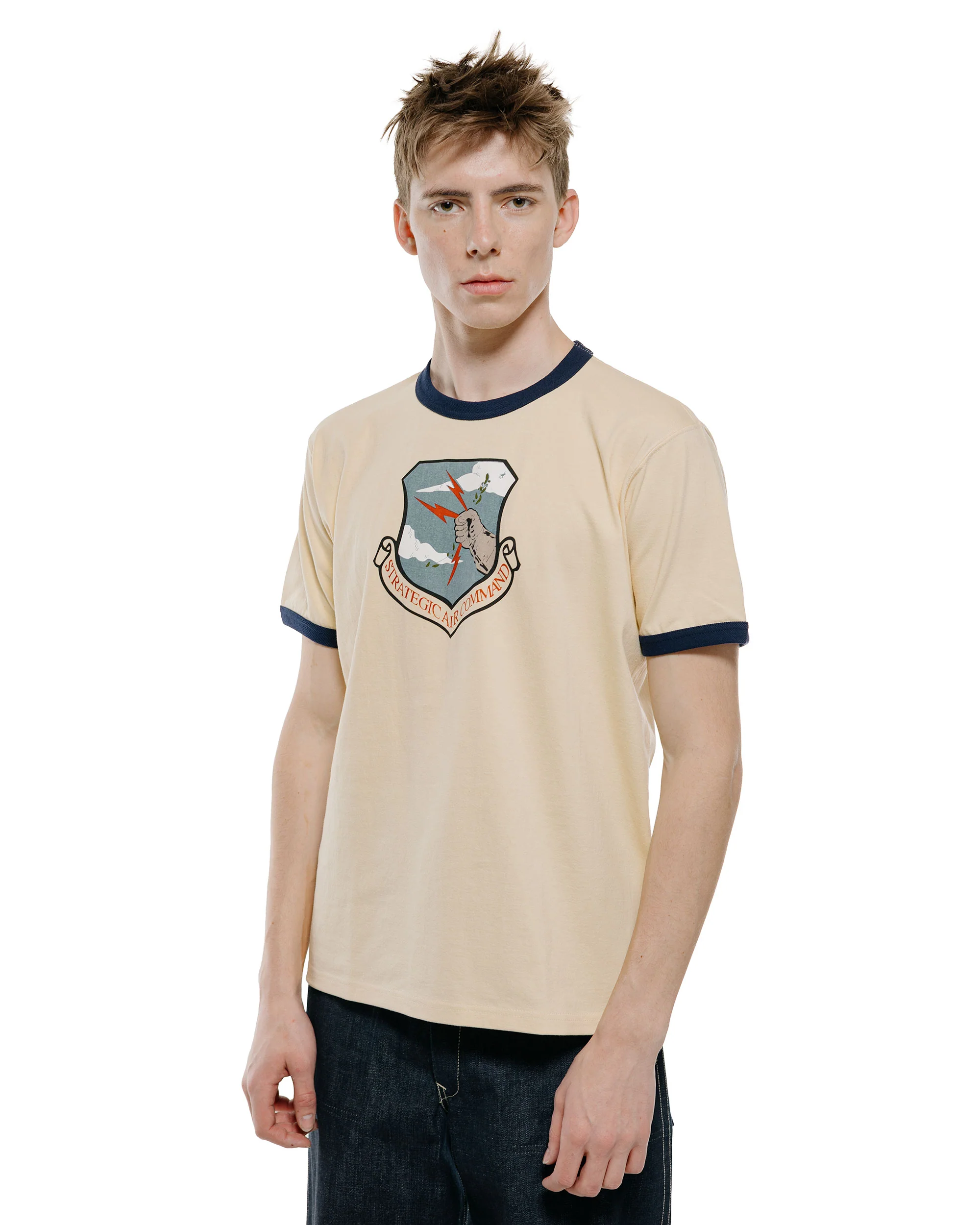 The Real McCoy's MC26013 Military Tee / Strategic Air Commando Ecru/Navy - Image 2