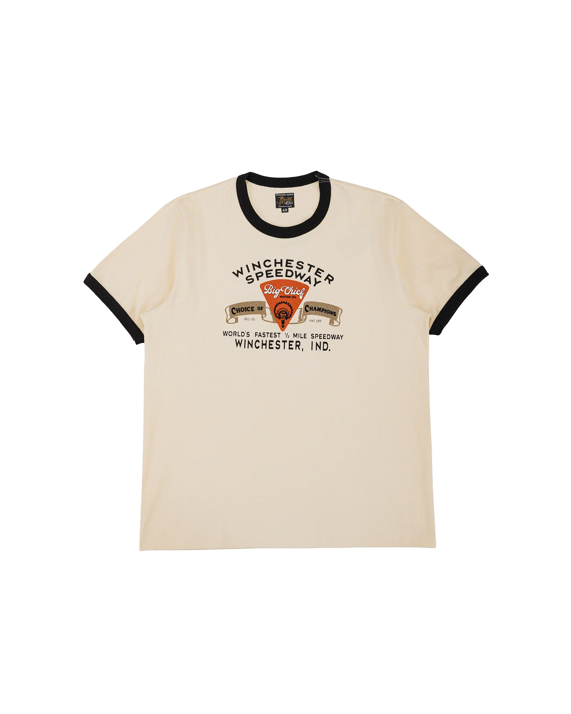 The Real McCoy's MC26027 Joe McCoy Tee / Big Chief Ecru/Black