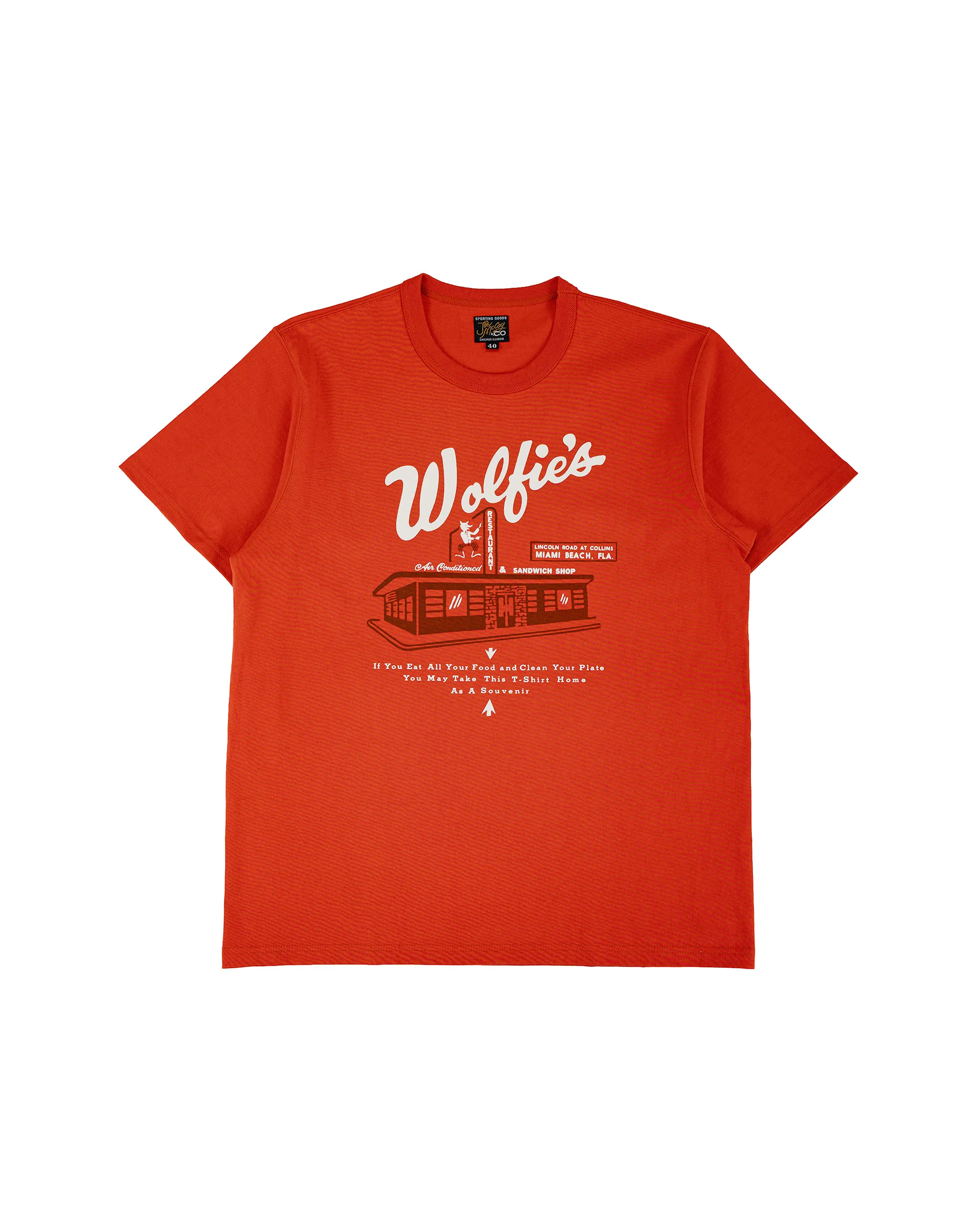 The Real McCoy's MC26039 Joe Mccoy Tee / Where Else But... Wolfie's Cherry