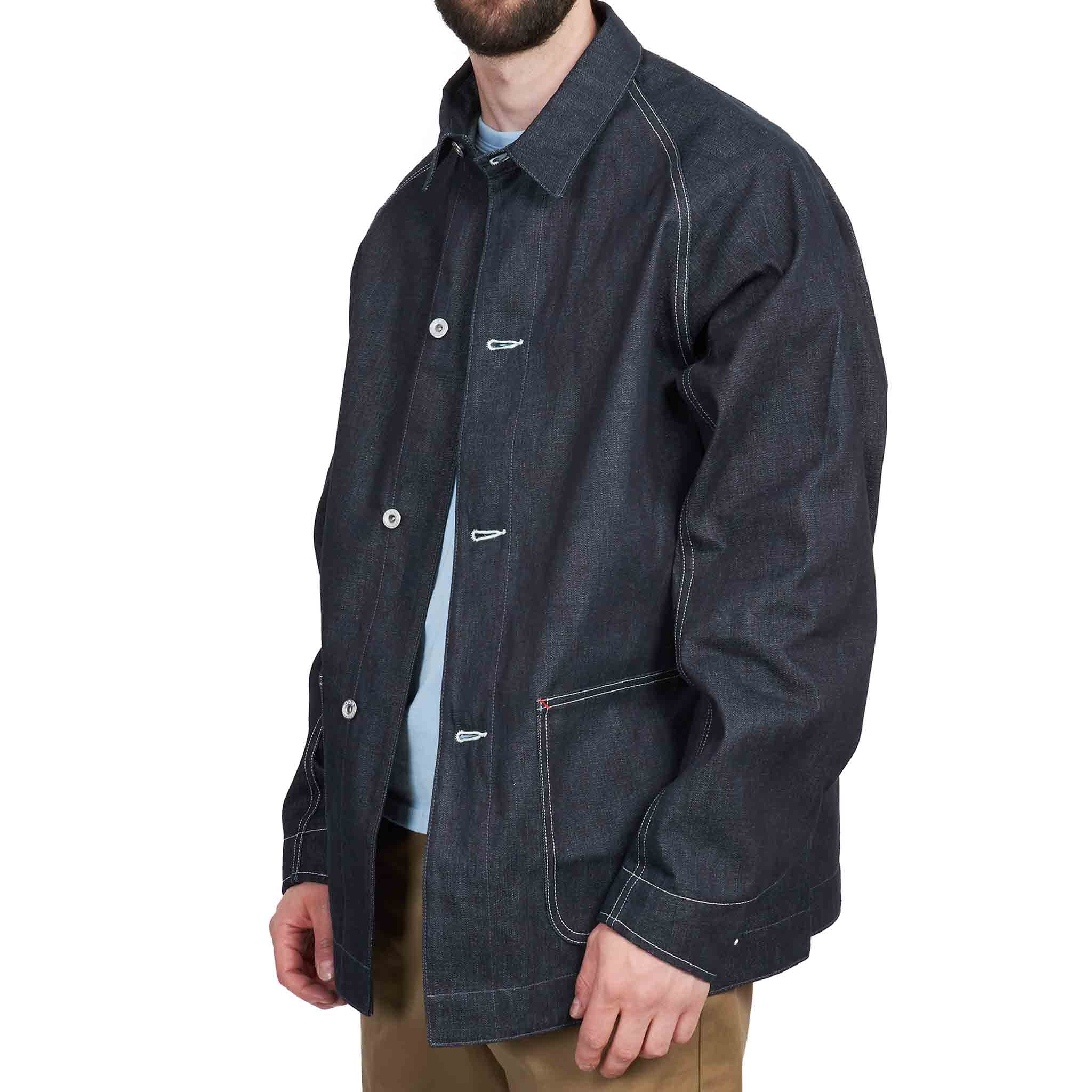 The Real McCoy's MJ21019 8HU WW2 Denim Chore Coat Indigo - Image 4