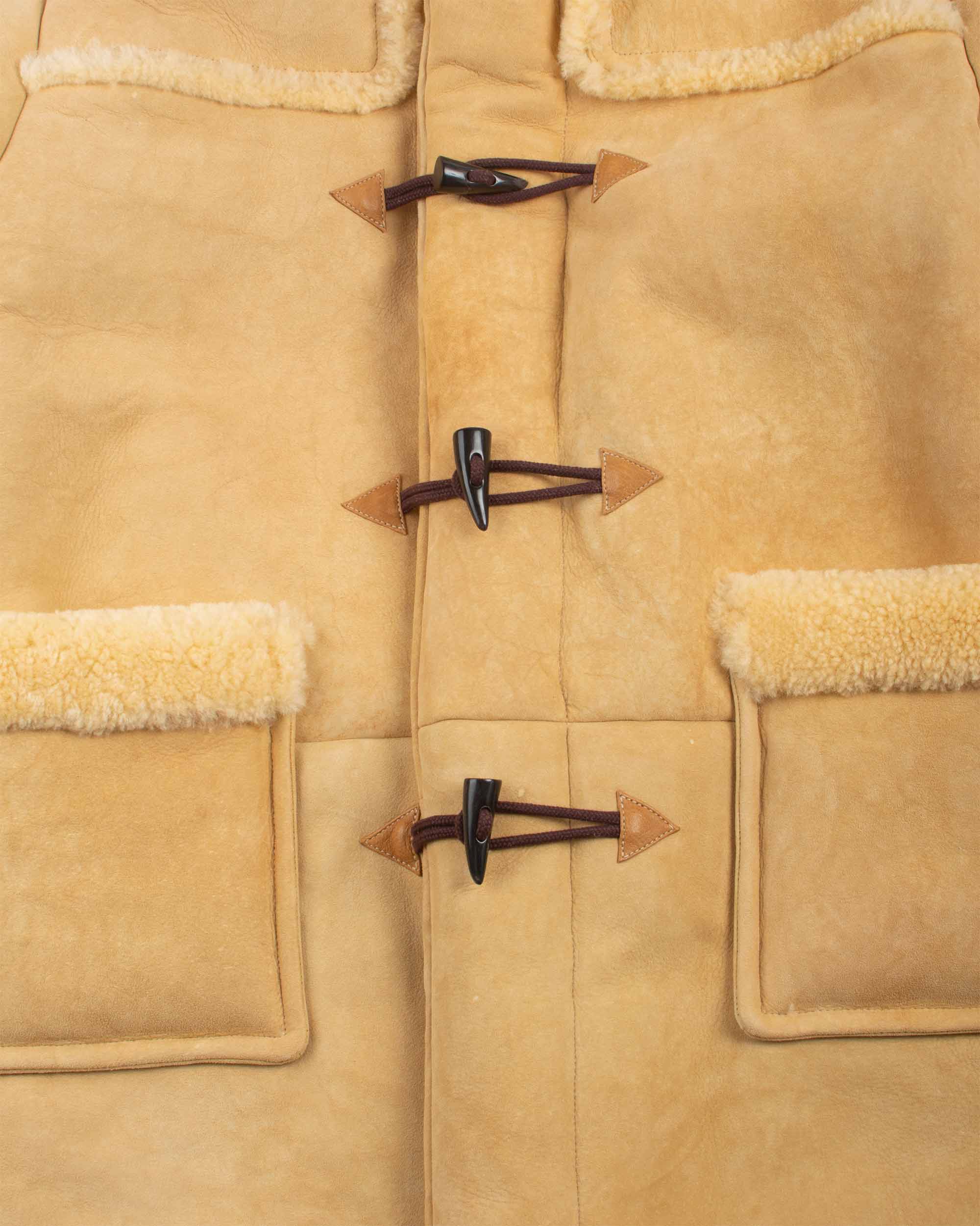 The Real McCoy's MJ21123 Mouton Duffle Coat Beige - Image 7